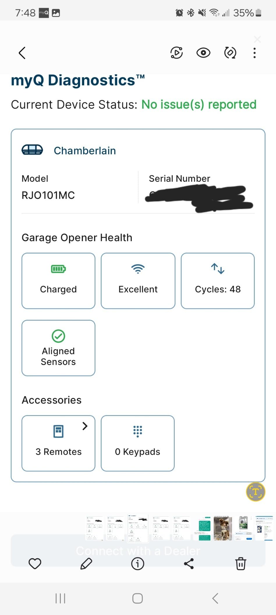 Chamberlain Wall Mount myQ Garage Door Opener, Battery Backup customer photo 1