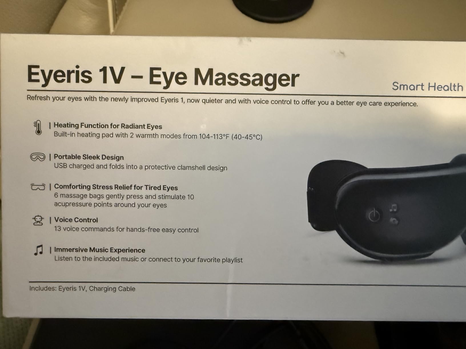 RENPHO Eye Massager with Heat and Cooling Voice Control, Birthday Gifts for Women Men, FSA Eligible HSA, Massaging Eye Mask for Dry Eyes Head Tension and Stress Relief - Eyeris 3 customer photo 2