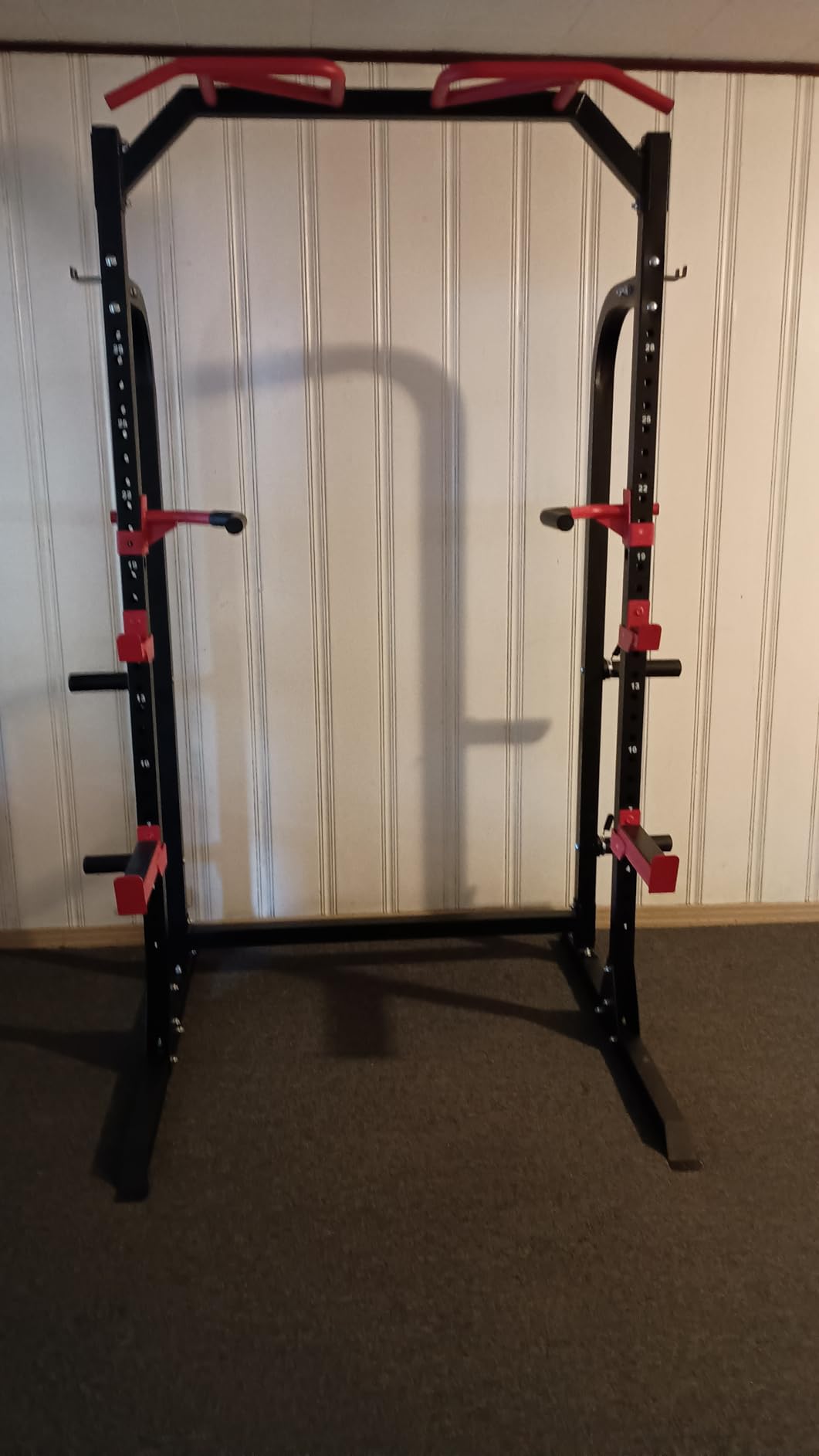 SunHome Power Cage Squat Rack, Power Rack with Pulley System, Adjustable Cable Crossover System, J-Hooks, Dip Handles, Weight Plate Storage customer photo 1