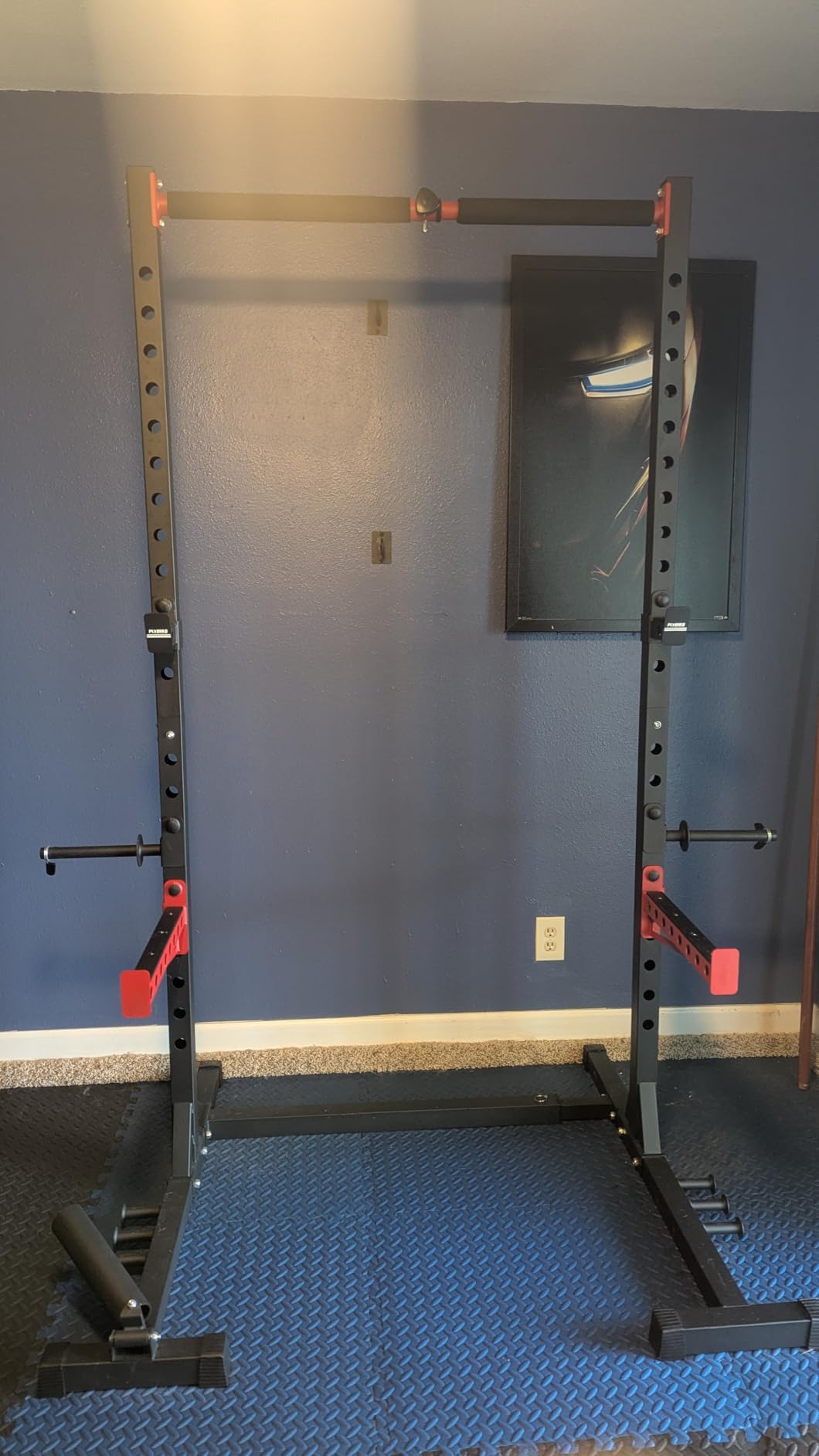 FLYBIRD SR1 Squat Rack, Adjustable Power Rack for 6FT/7FT Barbells | Squat Rack for Home Gyms with Pull-Up Bar, 22 Adjustment Positions, J-Hooks and Safety Spotter Arms customer photo 1