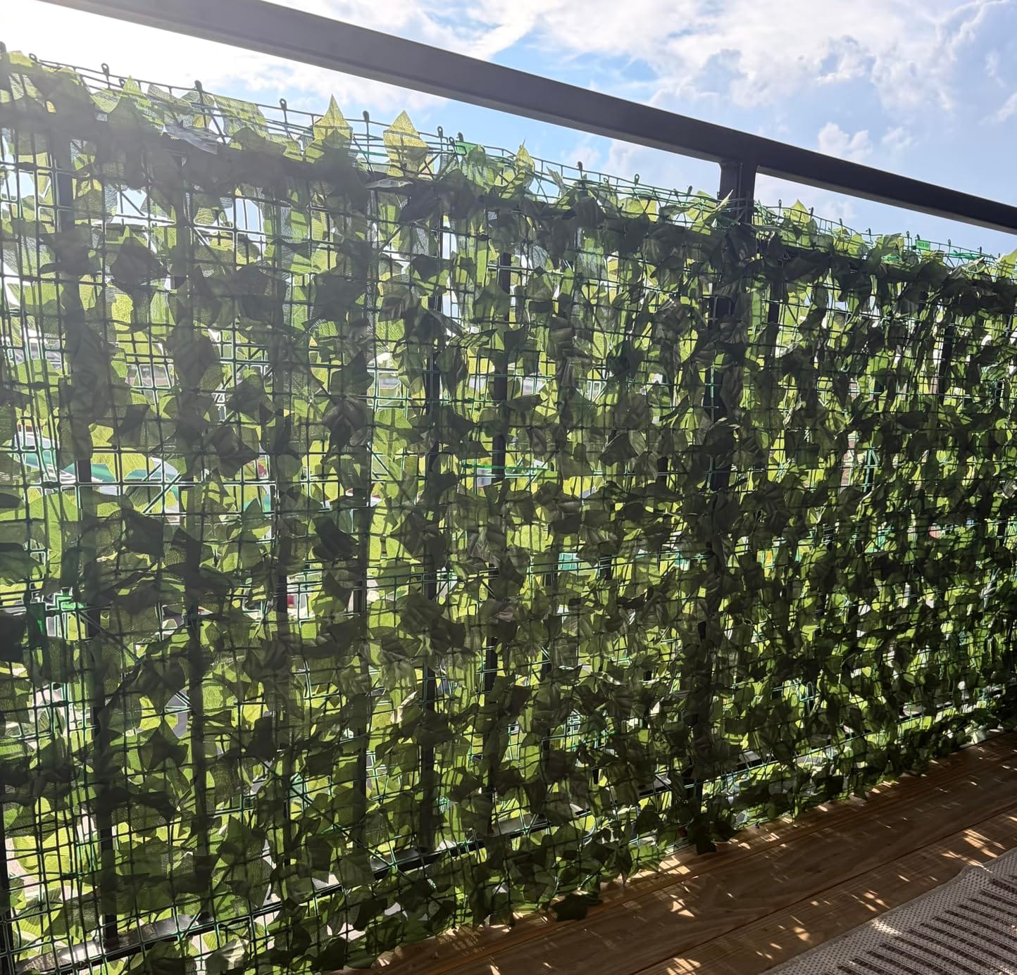 ODTORY Artificial Ivy Privacy Screen Fence Panel, Green 40 X 120 in | UV-Anti Faux Greenery Backdrop, Fake Vine Leaf Hedges Background, Patio/Balcony/Garden/Backyard, Indoor Outdoor Green Decor customer photo 1