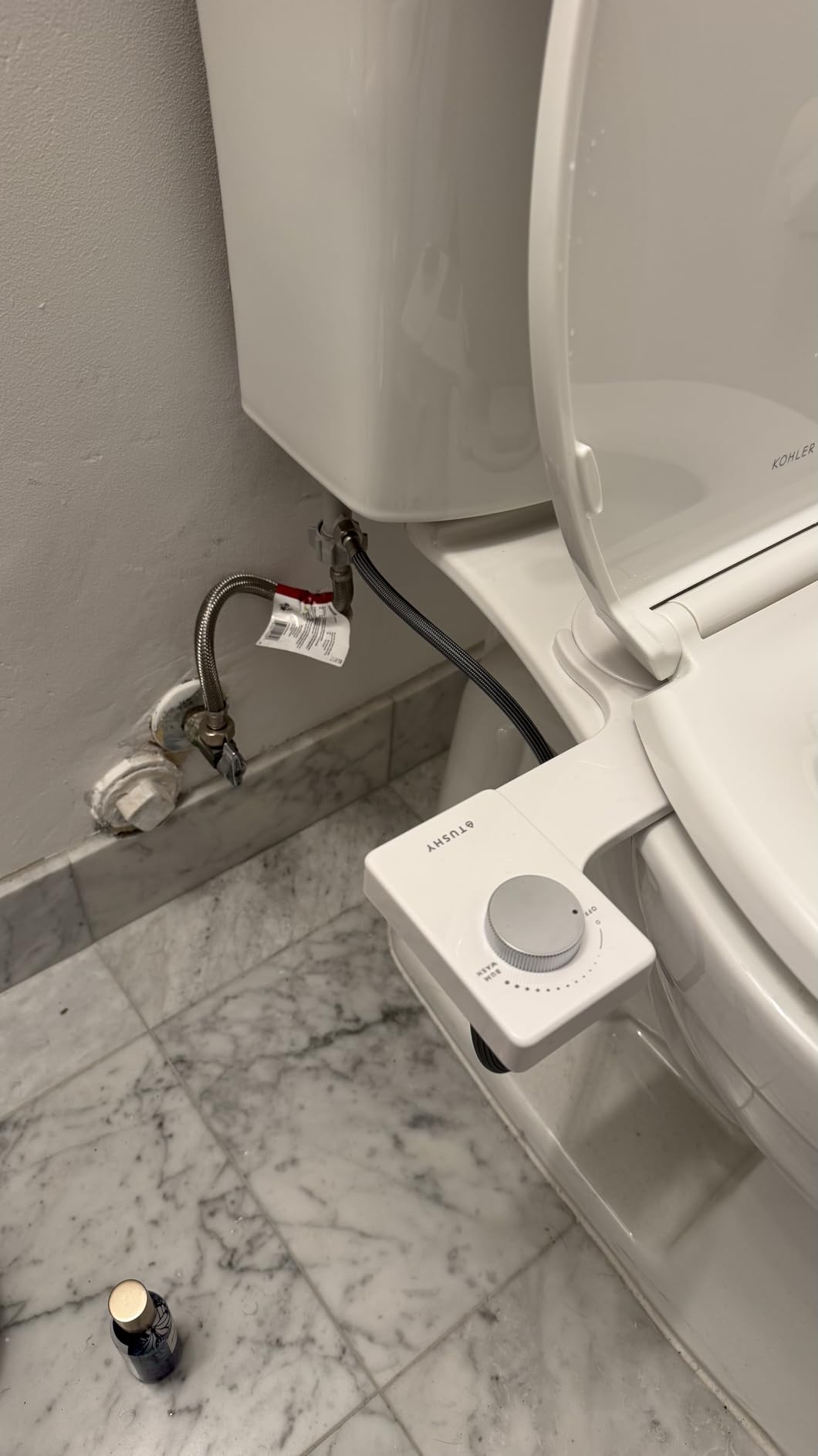 TUSHY Fresh Ultra-Slim Starter Bidet Attachment, Silver | Non-Electric, Cool Water Rear Wash, Adjustable Pressure, Self-Cleaning, Fits Elongated and Round Toilets, 10 Minute Install customer photo 2