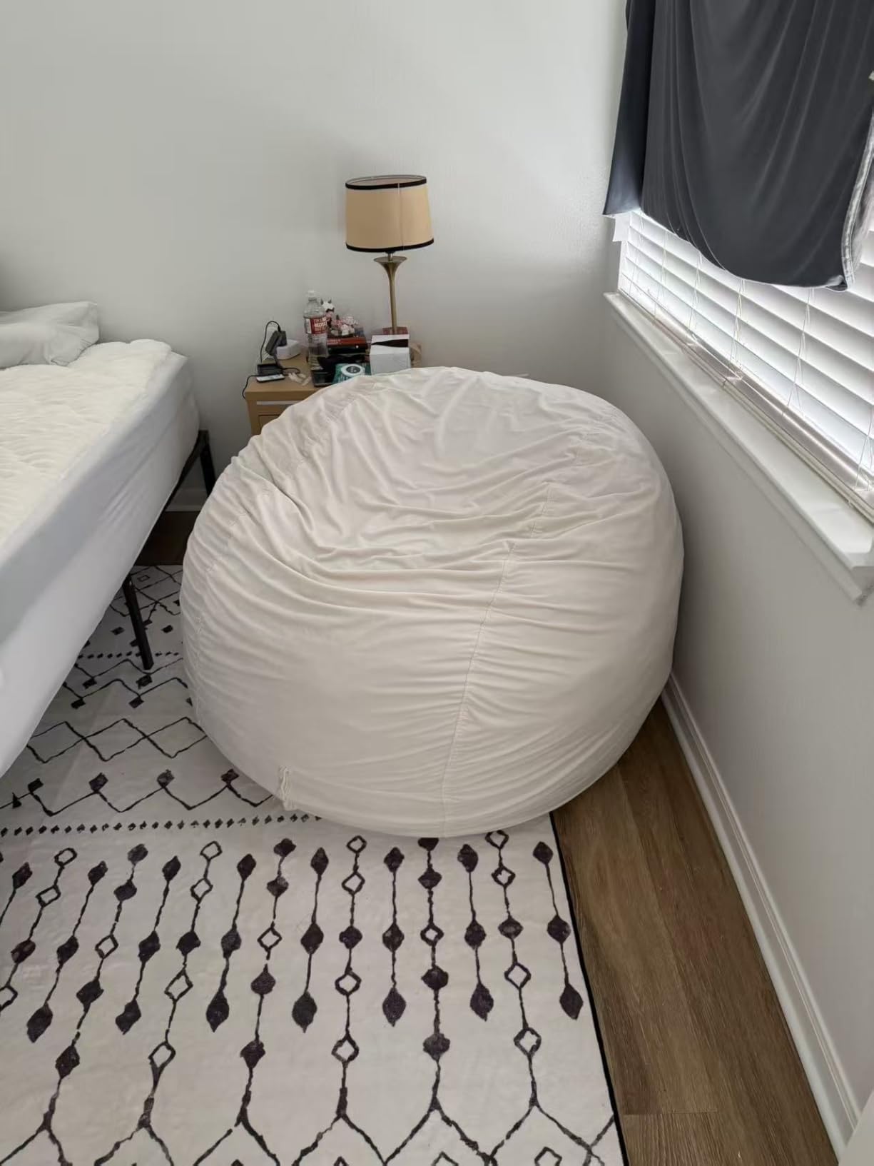 Codi Bean Bag Chair with Filler Included, 4 FT - Comfy Large Beanbag Chairs for Adults - Machine Washable and Soft Mink Bonded Cover - Charcoal Grey, 4ft customer photo 1
