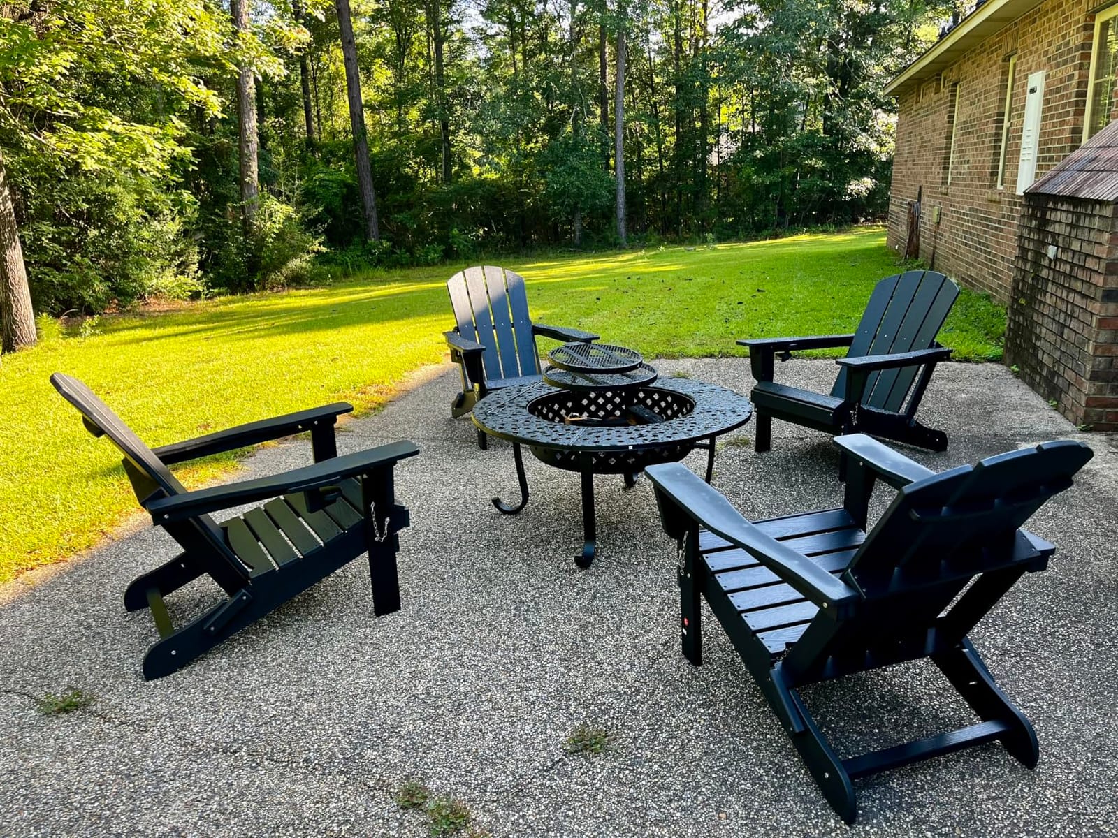 SERWALL Folding Adirondack Chair Set of 2, Reclining Adirondack Chair with 3 Recline Positions, All Weather HDPE Outdoor Adirondack, White customer photo 2