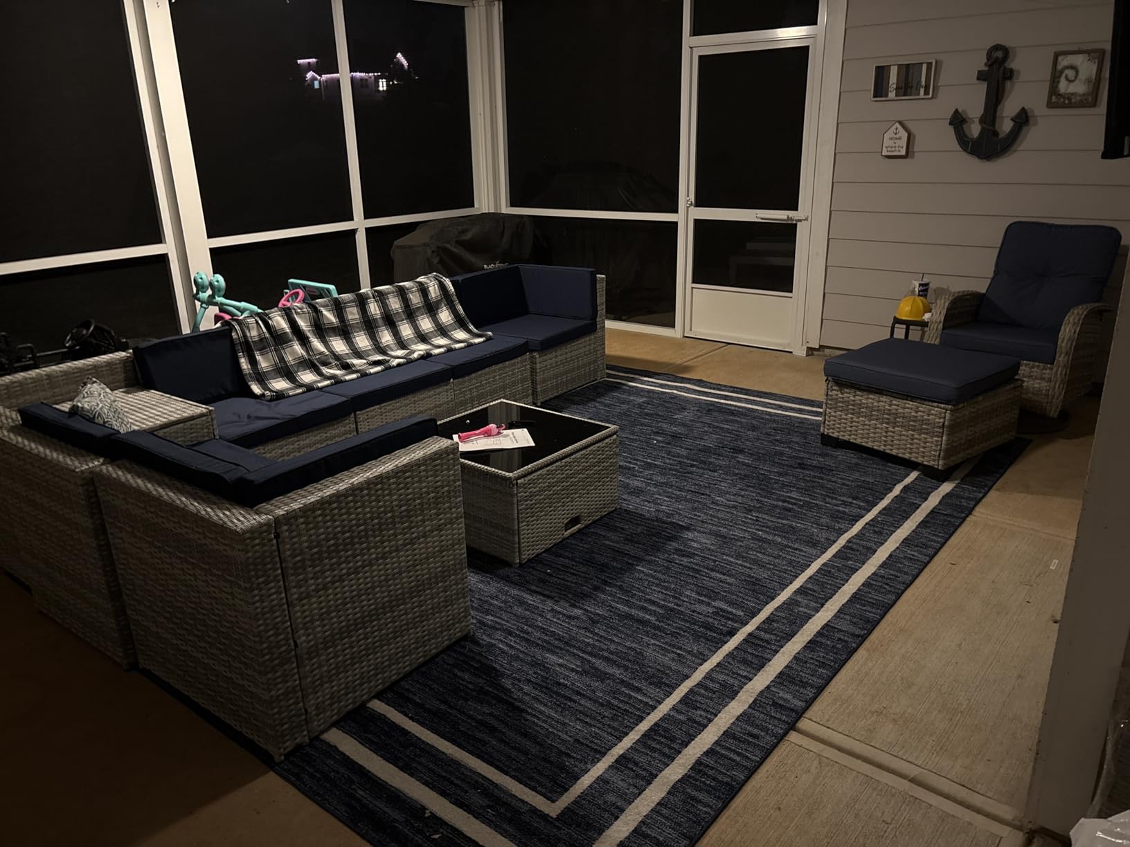 KROFEM 8 Piece Patio Furniture Set, Outdoor Modular Conversation Set, Black | UV Treated Wickers, Machine Washable Cushions, Seats 6, 2 Hidden Storage Compartments, Rustproof Frame, Waterproof customer photo 2