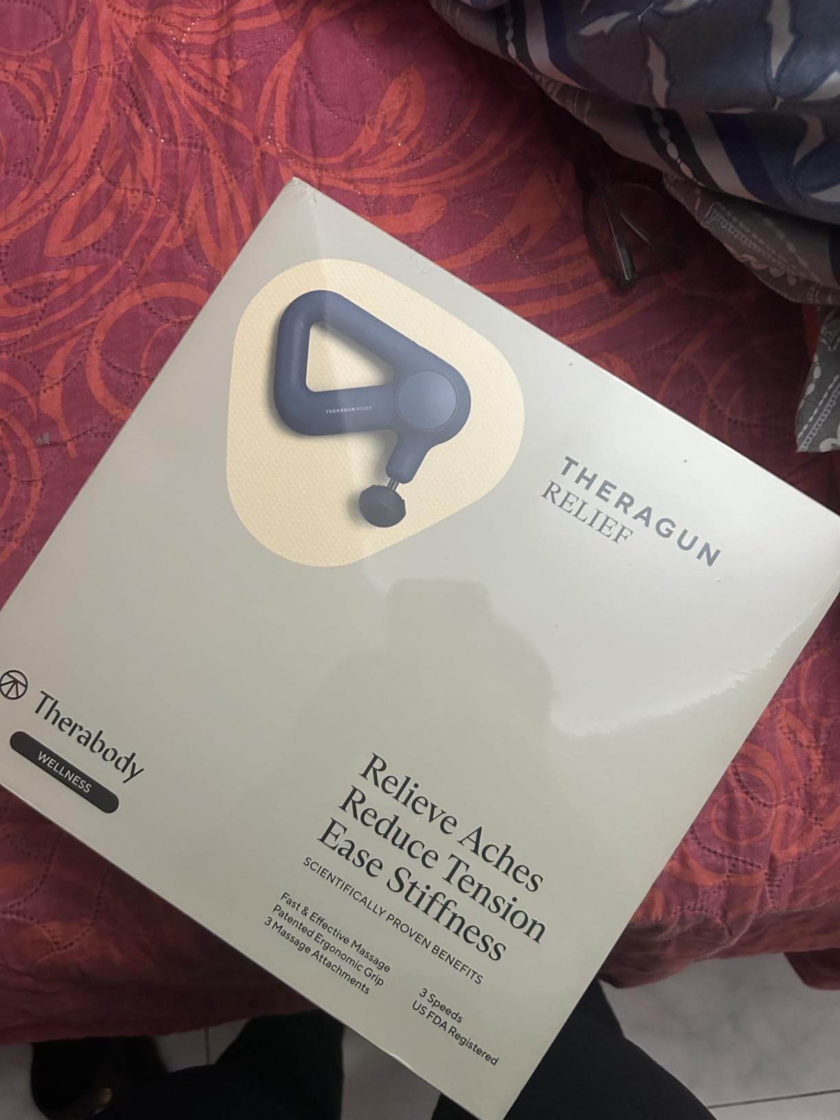 TheraGun Therabody Relief Handheld Percussion Massage Gun - Easy-to-Use, Comfortable & Light Personal Massager for Every Day Pain Relief Massage Therapy in Neck, Back, Leg, Shoulder and Body (Navy) customer photo 1