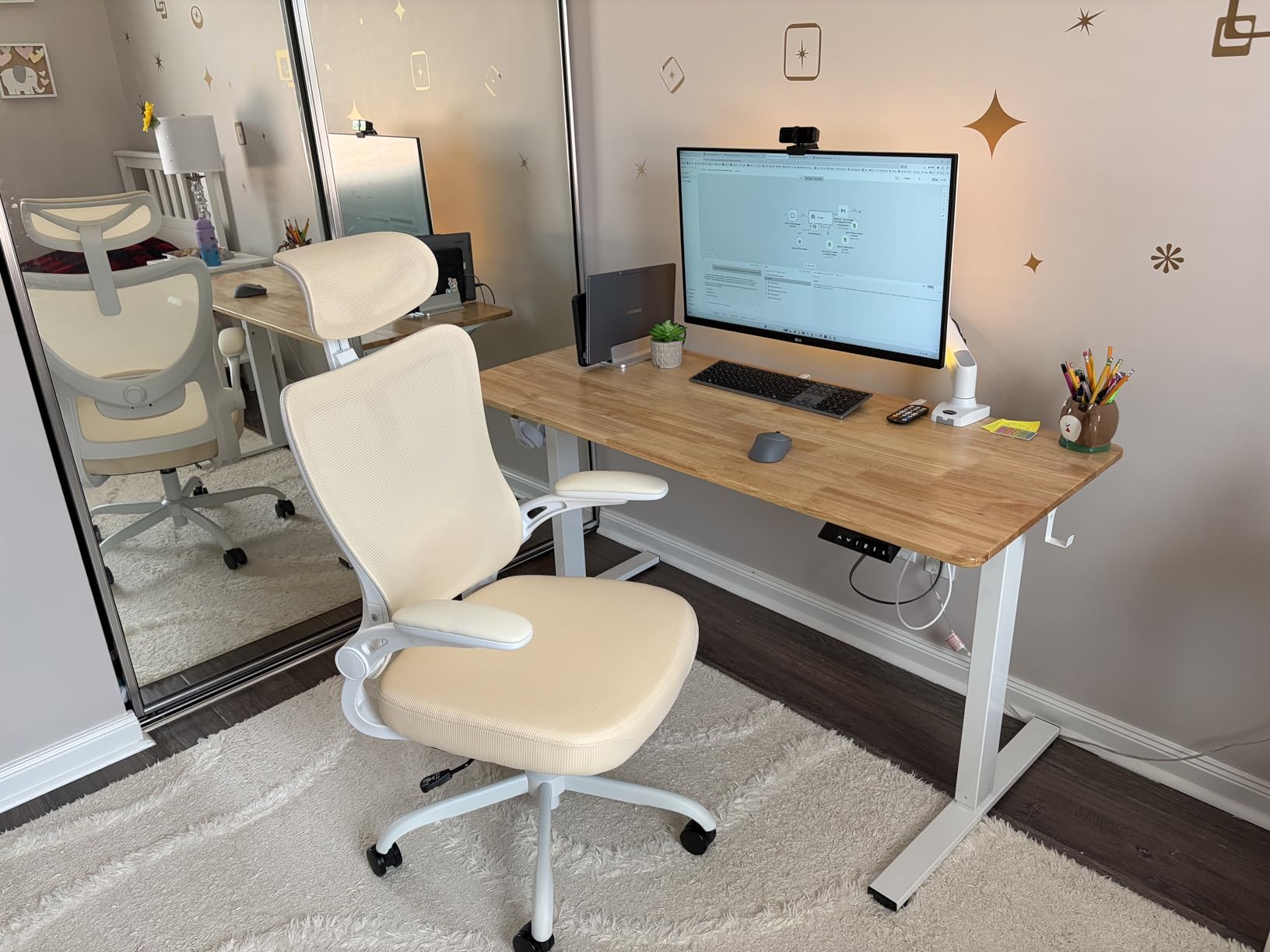 Marsail Ergonomic Office Chair: Office Desk Chair with High Back Mesh and Adjustable Lumbar Support Rolling Work Swivel Task Chairs with Wheel 3D Armrests and Headrest customer photo 1