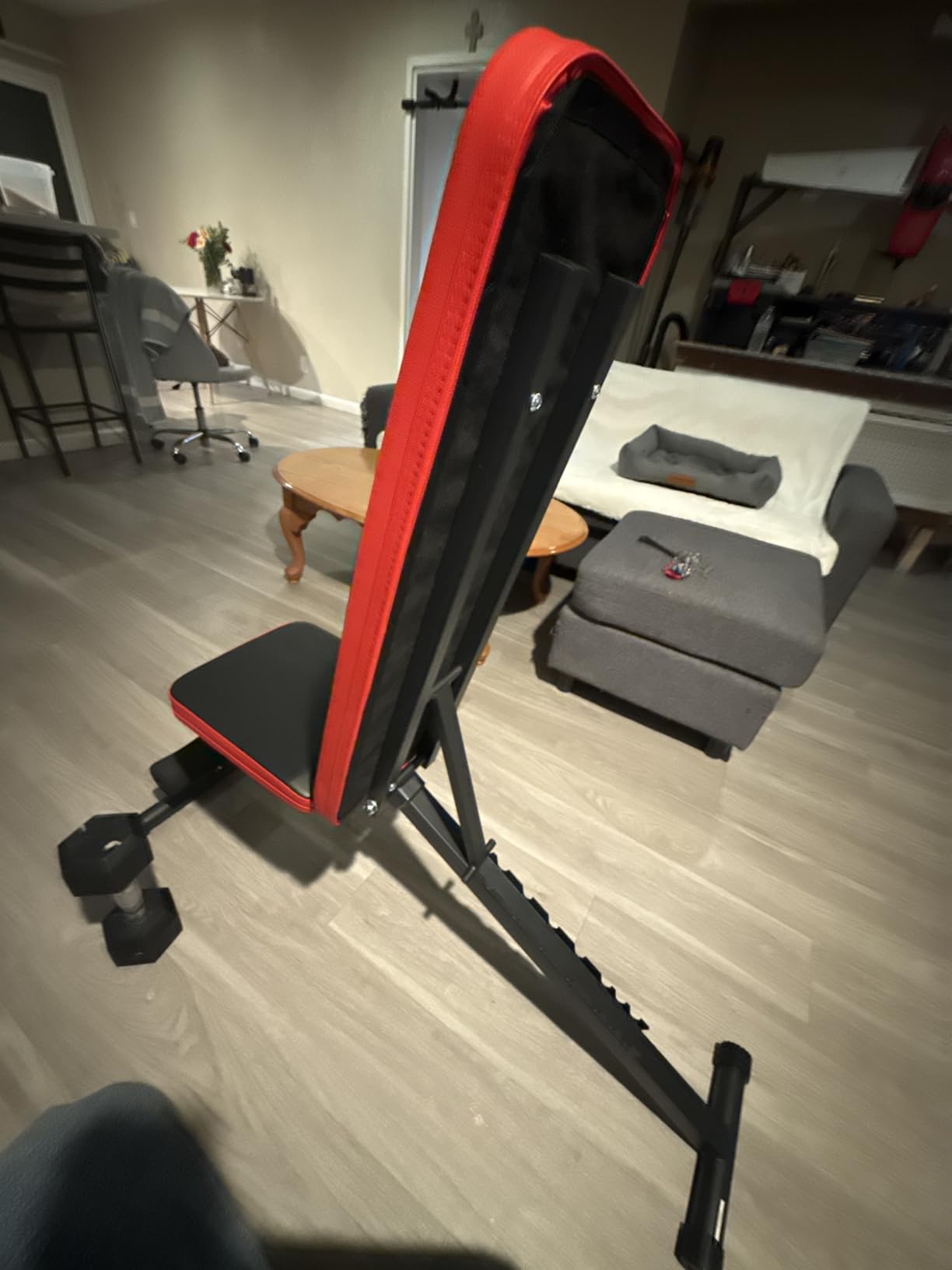 NICEPEOPLE Adjustable Weight Bench for Home Gym, 660LBS Capacity Workout Bench with 8 Backrests for Chest Shoulders Arms, Compact and Foldable Strength Bench for Small Space Apartment Room customer photo 2