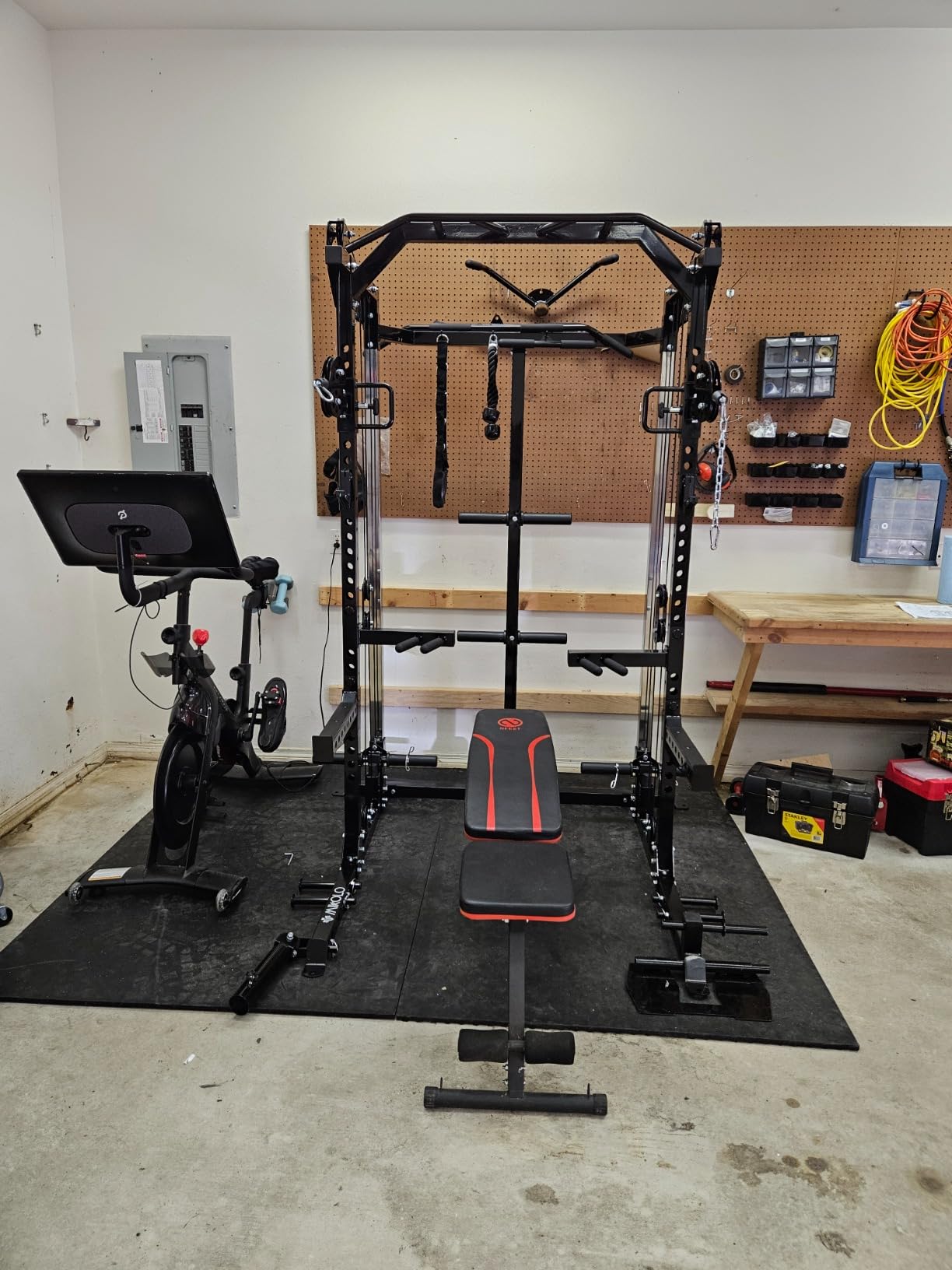 Mikolo Power Cage, 2000LB Power Rack with Independent Dual Pulley System, Multi-Function Home Gym Workout Machine for Cable Crossover and Squat customer photo 1