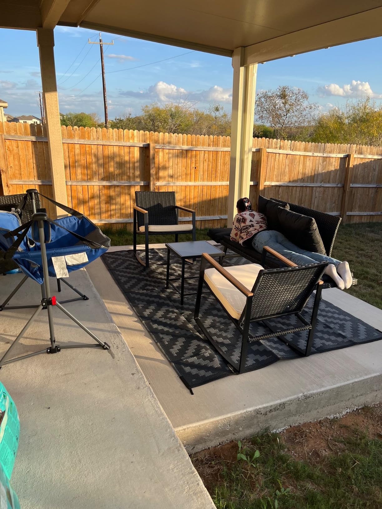 Flamaker Outdoor Convertible Sofa, Woven Rattan Patio Furniture Sunbed with Adjustable Armrests, Removable Cushions and Pillows for Patio, Porch, Pool (Grey Lounger & Grey Pillowcase) customer photo 1