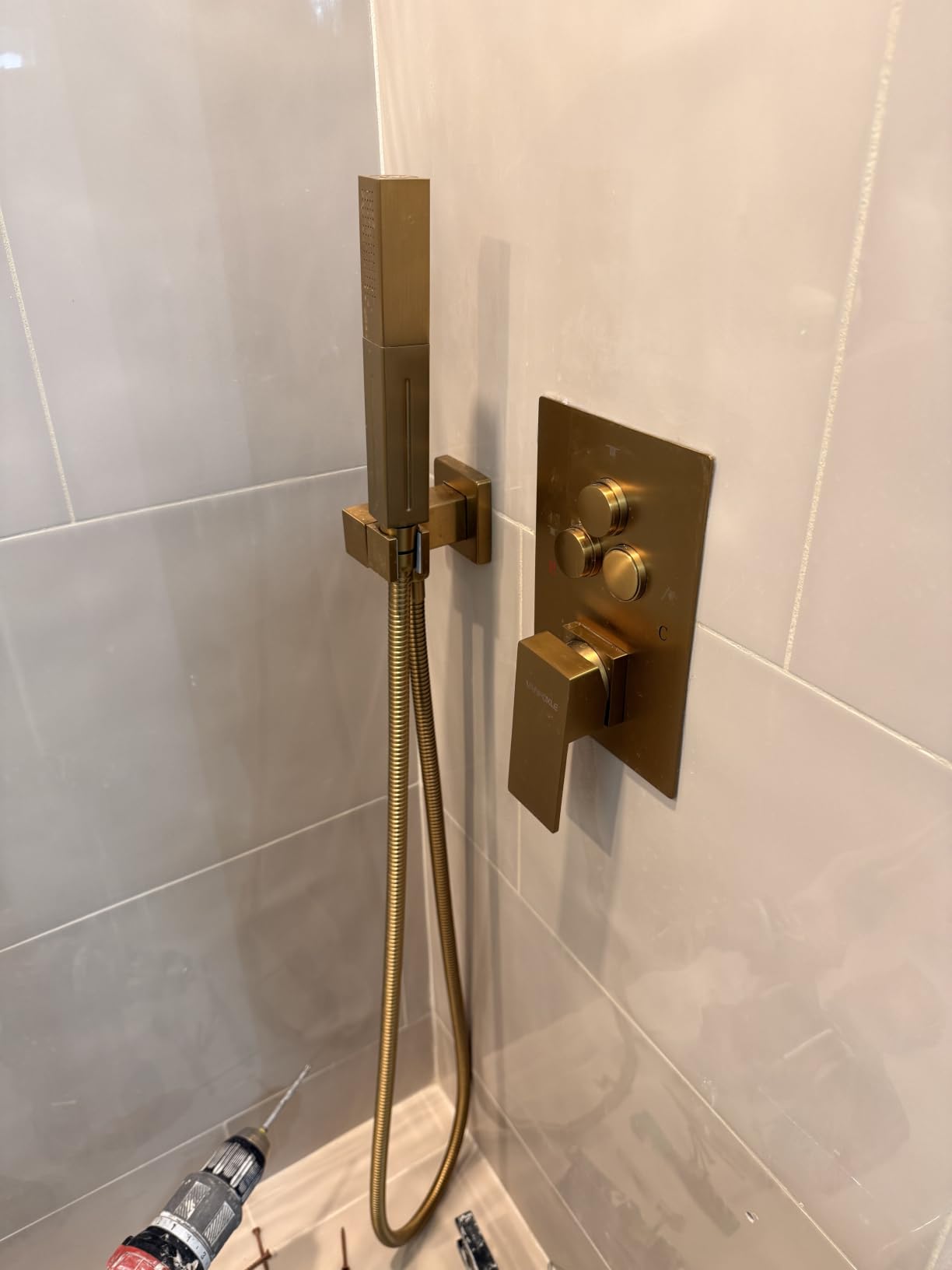 VANFOXLE Shower System Matte Black Shower Faucet Set, Push Button Diverter | 10 inch ceiling mount rain head, 6 inch side head, 2-in-1 handheld sprayer, rust resistant customer photo 2