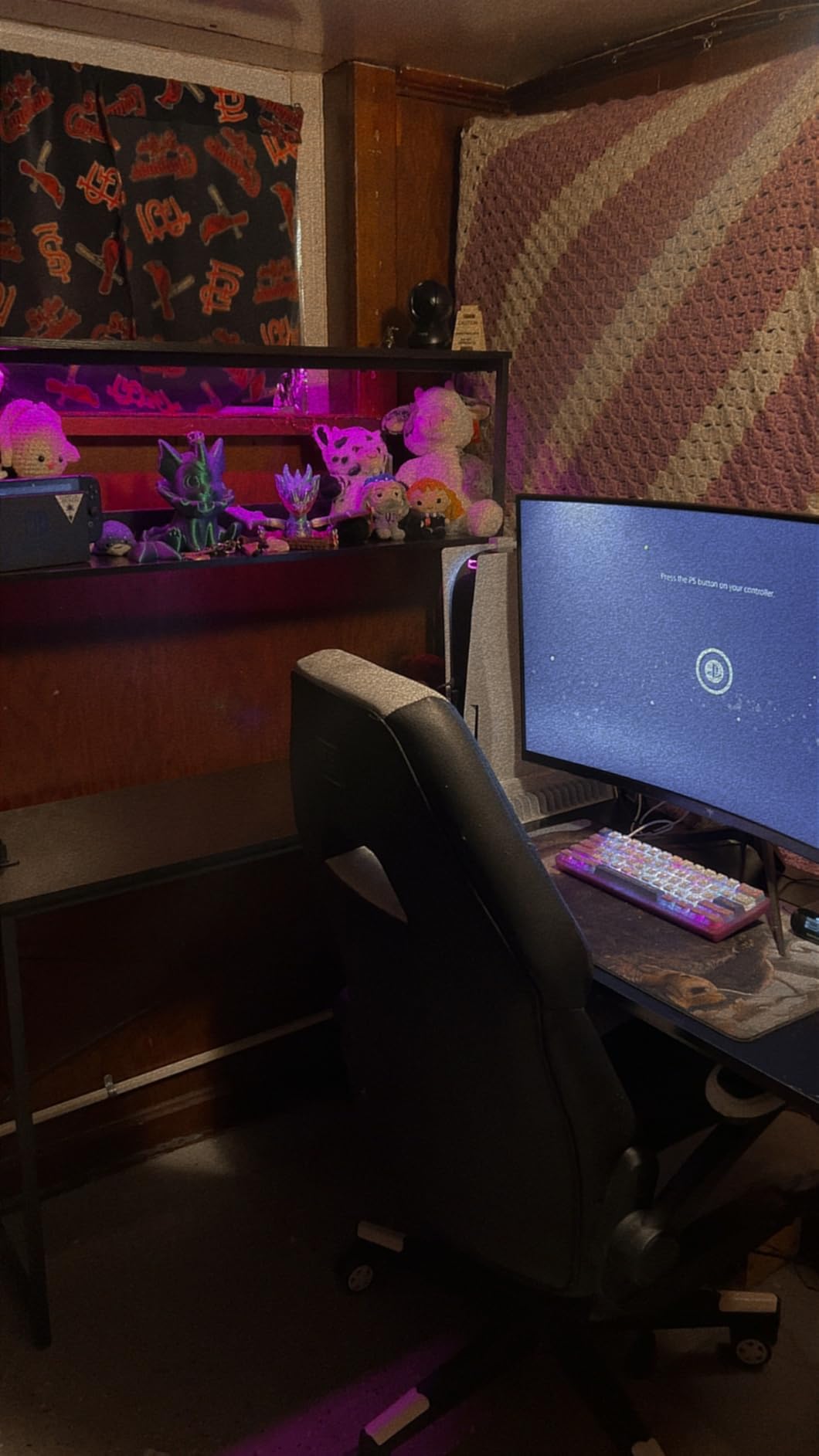 AODK L Shaped Desk Gaming Desk with LED Light & Power Outlet, 53 Inch Reversible L Shaped Computer Table with Shelf & Storage Bag & Hook for Home Office, Black customer photo 2