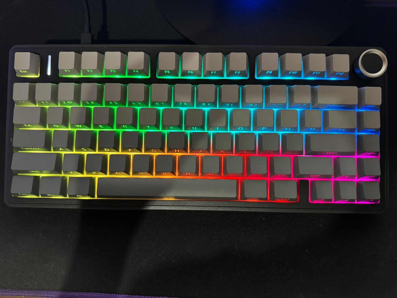 AULA F75 Pro Wireless Mechanical Keyboard,75% Hot Swappable Custom Keyboard with Knob,RGB Backlit,Pre-lubed Reaper Switches,Side Printed PBT Keycaps,2.4GHz/USB-C/BT5.0 Mechanical Gaming Keyboards customer photo 2