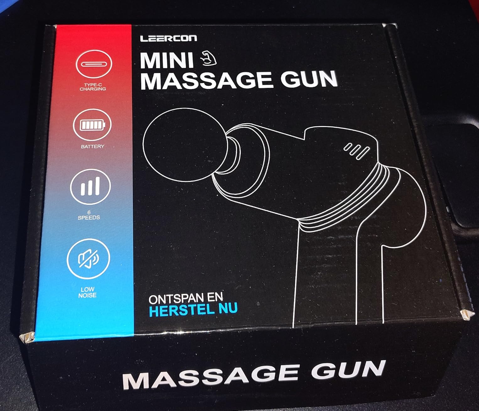 Massage Gun Deep Tissue Mini Muscle Massager for Pain Relief, Blue | Small Portable Handheld Massager Gun, Back and Neck Massager for Pain Relief, 6 Speed & 4 Heads, Birthday Gifts for Men Dad customer photo 2