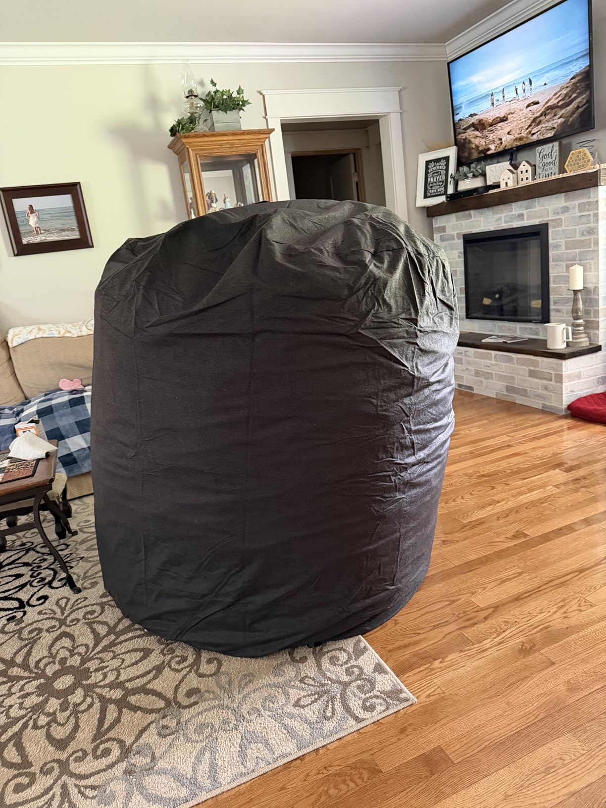 Big Joe Fuf 8Ft Giant Foam Bean Bag Chair, Oversized Couch with Removable Cover, Moss Green Corded Plush, 8 Foot customer photo 1