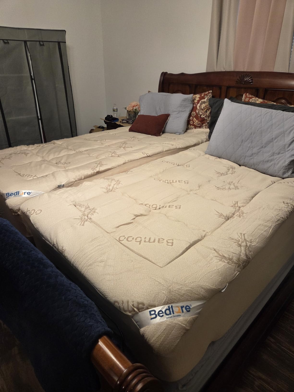 BEDLORE Queen Mattress Topper Viscose Bamboo, Thick Pillow Top Mattress Pad | Stretchable Pockets Fit 6-18