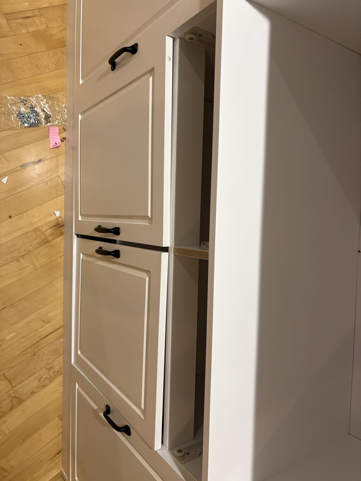 MU Kitchen Storage Cabinet with Glass Doors, Large China Hutch with 2 Drawers & 5 Adjustable Shelves, Kitchen Pantry Hutch for Home Office, Living Room, White (15.8