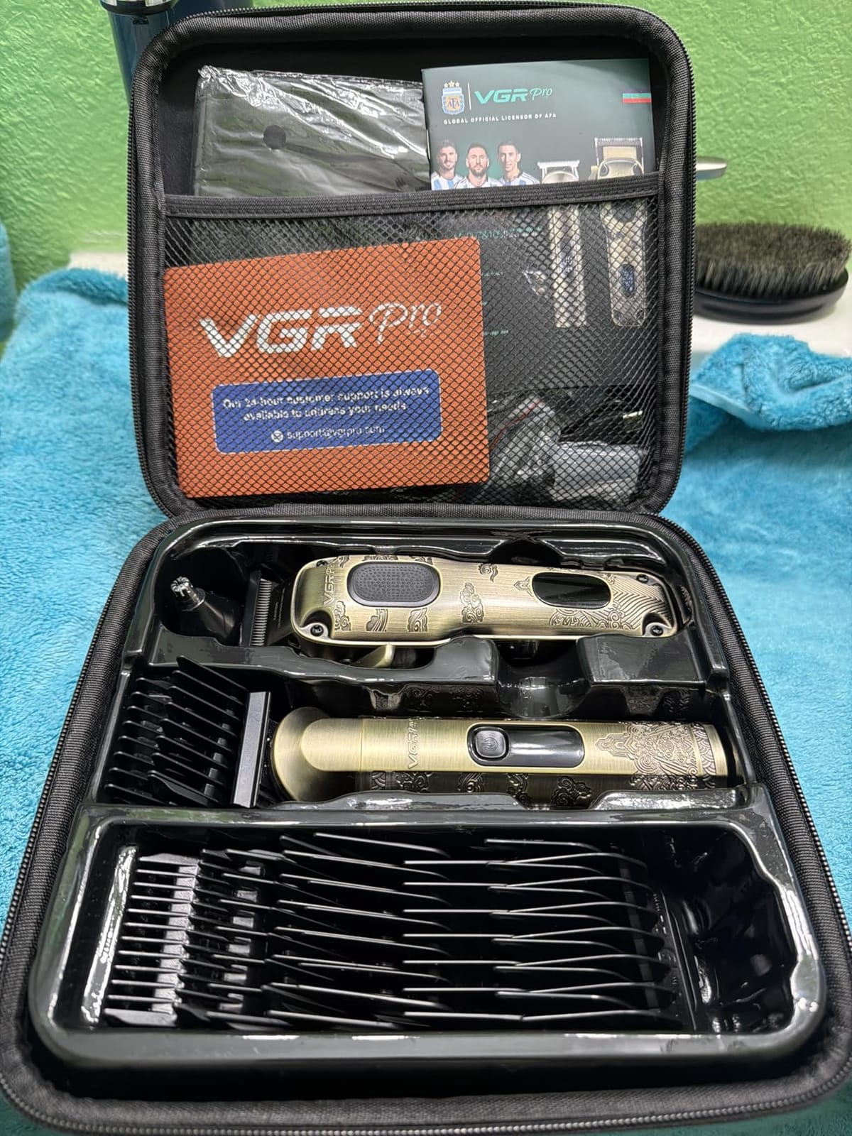 VGRPRO Hair Clippers for Men Professional, Cordless Clipper and Trimmer Set | 7000RPM Grooming Kit with EVA Case, LED display, 14 Guide Combs (including Right & Left Ear Taper Combs), Nose Trimmer Head customer photo 1