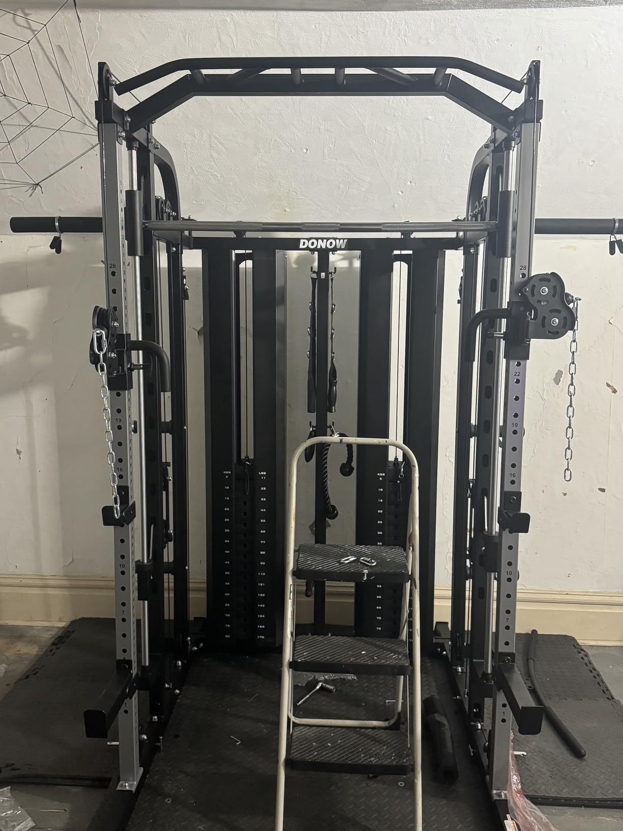 DONOW Smith Machine with Weight Stacks Home Gym System Cable Crossover | Multi Function, All in One, Heavy Duty, Lat Pulldown Bench, Hip Thrust Attachment, Smooth Smith Bar and Cable System customer photo 2