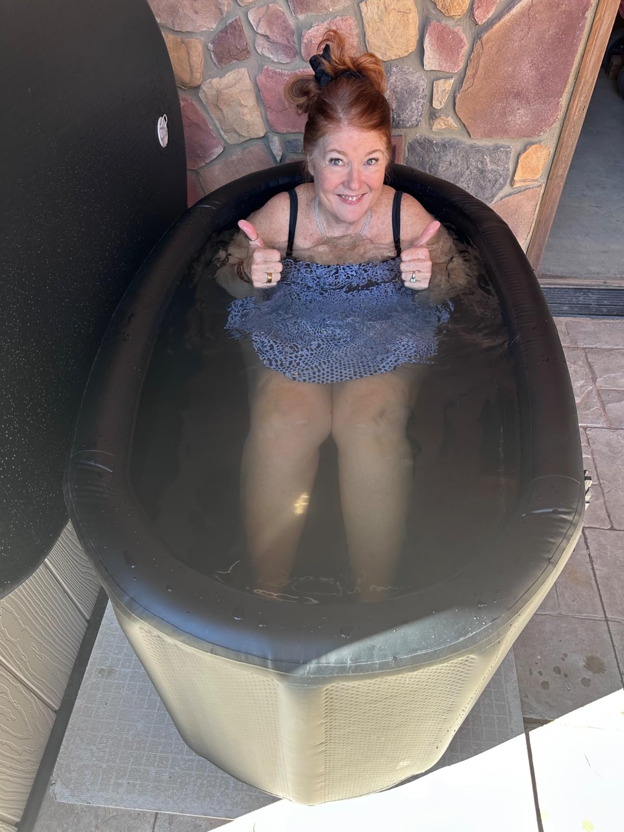 Lifepro NordPod Ice Bath Tub Portable Cold Plunge Water Therapy Pool | Thermal insulated indoor or outdoor recovery tub for athletes includes an all-weather lid, 8 legs, pump, and storage bag customer photo 1