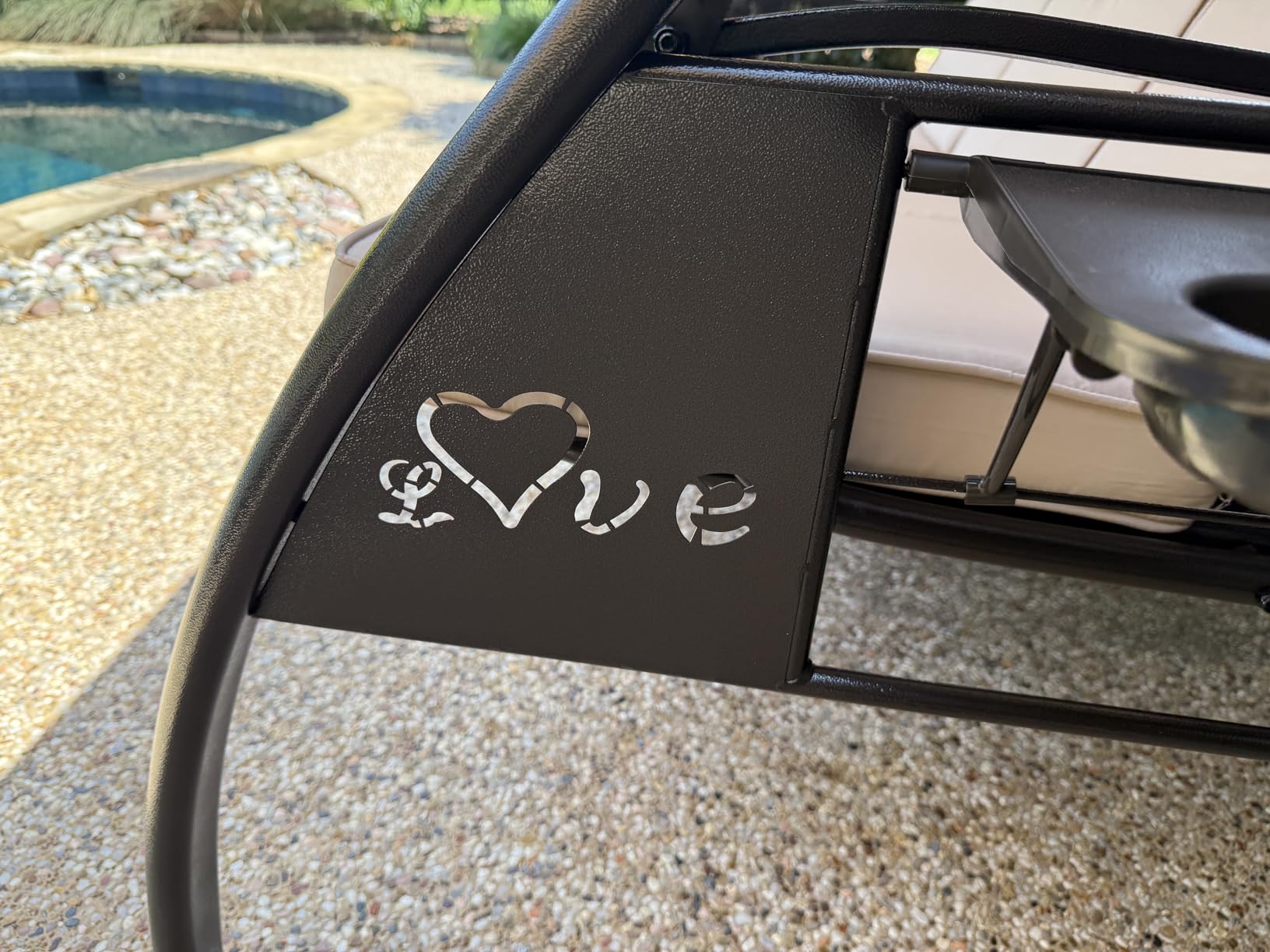 3 Seat Outdoor Porch Patio Swing with Stand 800lbs 2-in-1 Convertible Swing Bed with Adjustable Canopy & Removable Cushion for Yard Garden Deck (Khaki, Square Tube) customer photo 1