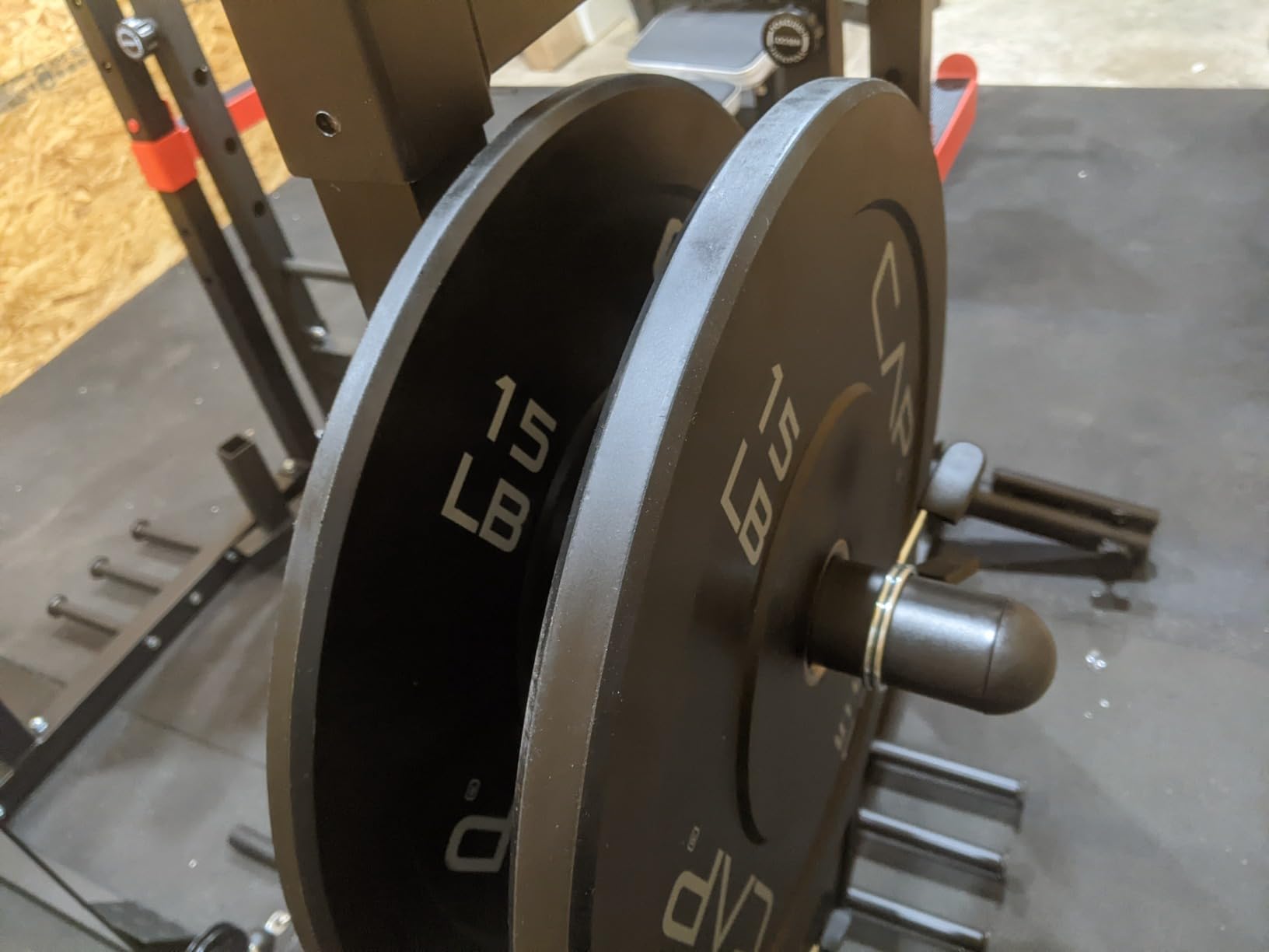 CAP 2-inch Olympic Bumper Plate Weight Set | 100-370 lbs | Multiple Colors | Storage Rack Optional customer photo 1