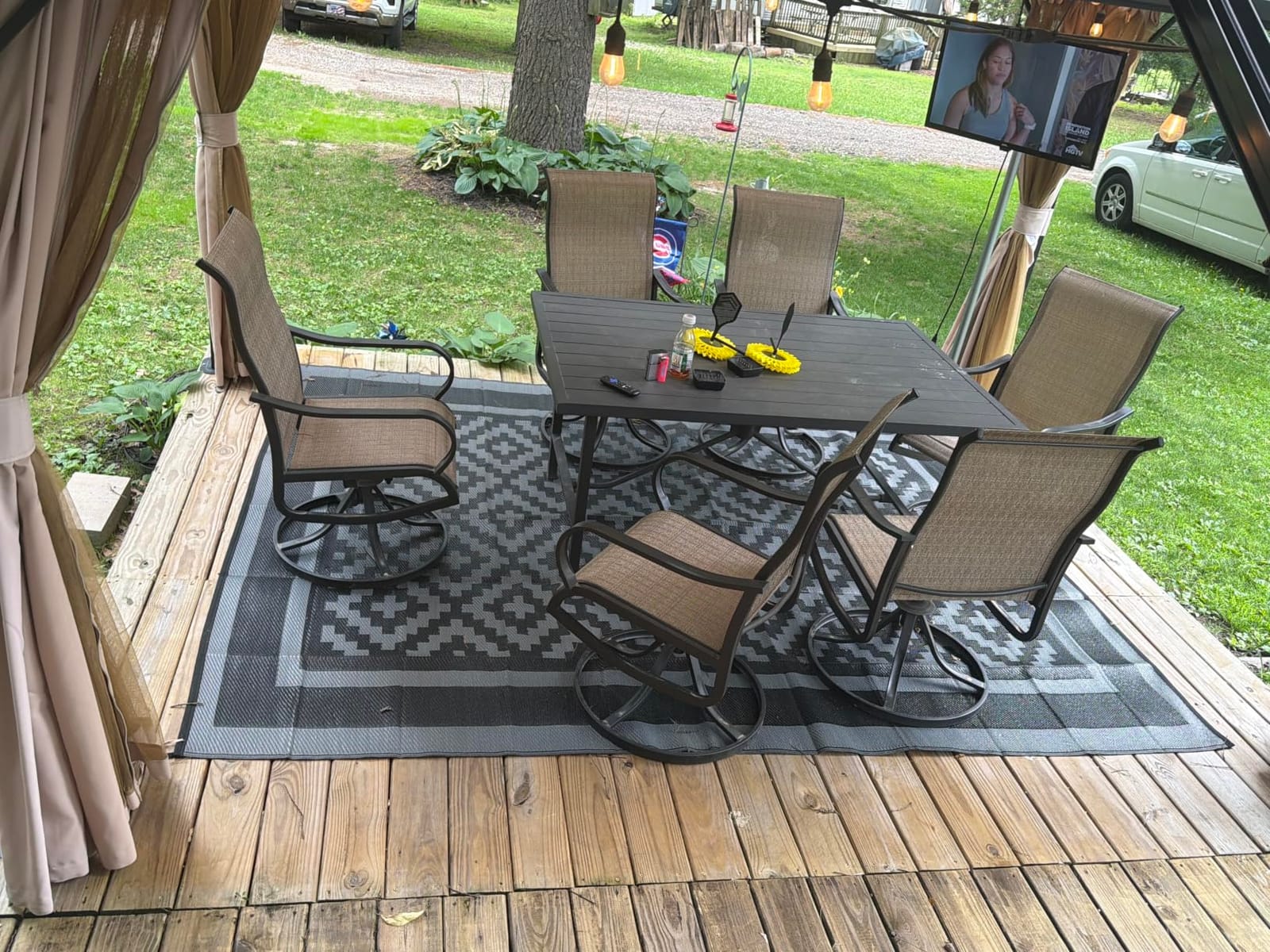 Kohree RV Outdoor Rug, Diamond, 9x12, Blue | Reversible, Waterproof, UV Fade Resistant, Non-Slip, with 4 Stakes and Carry Bag for Patio, Picnic, Backyard customer photo 1