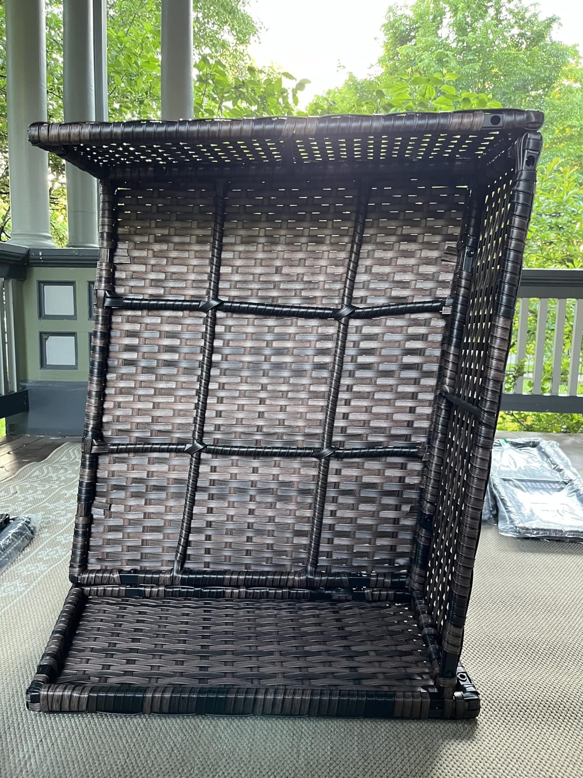 UDPATIO Patio Furniture Set, 5 Pieces Outdoor Conversation Sets with Rocking Swivel Chairs, Wicker Rattan Outdoor Sofa Set with Storage Table and Waterproof Covers for Backyard, Deck, Porch, Khaki customer photo 1