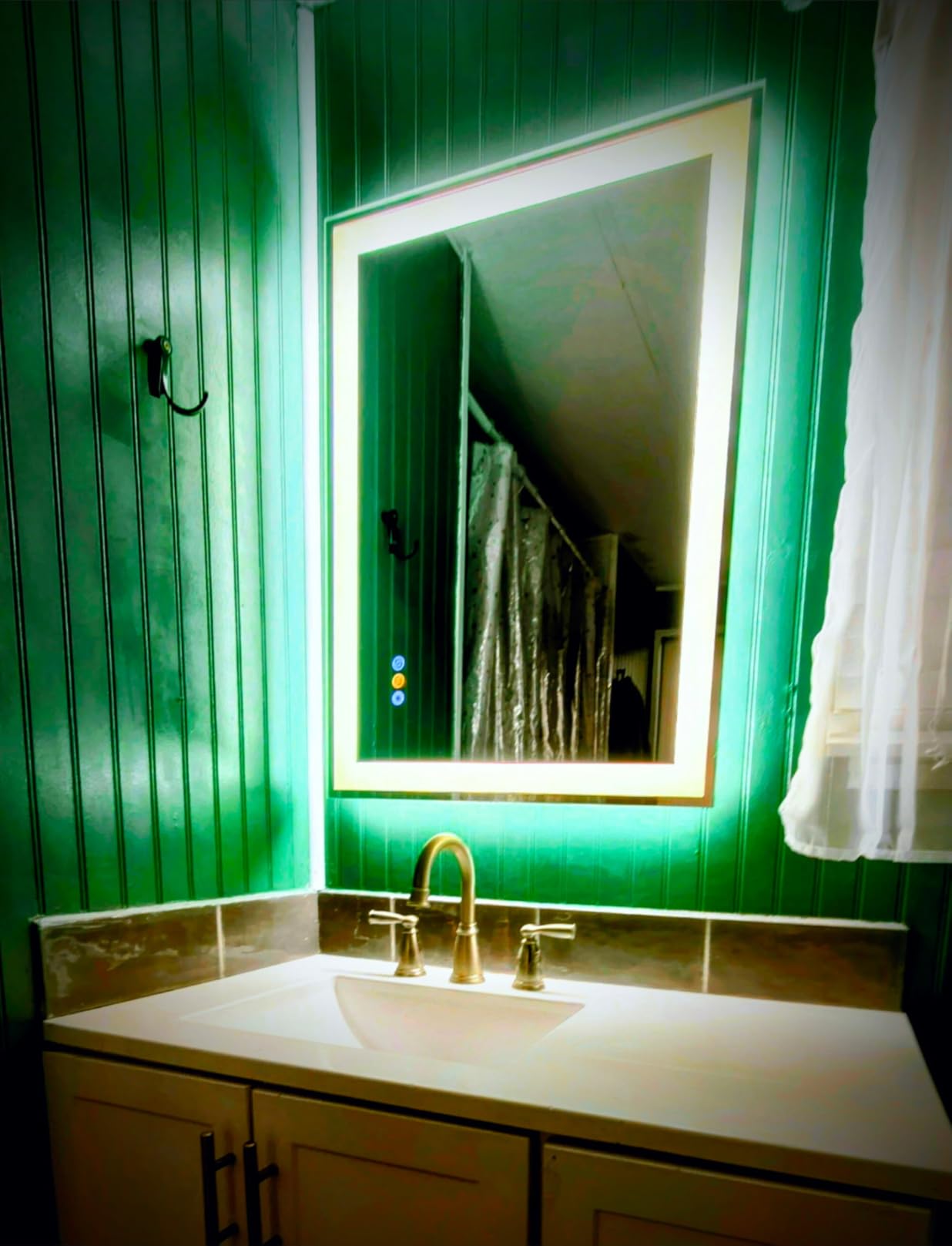 24x32 LED Bathroom Mirror with Lights, Super Bright Front & Backlit Vanity Mirror for Wall, Anti-Fog & Memory Smart Mirror, 5mm Shatter-Proof Tempered Glass, ETL Listed, Vertical/Horizontal customer photo 1