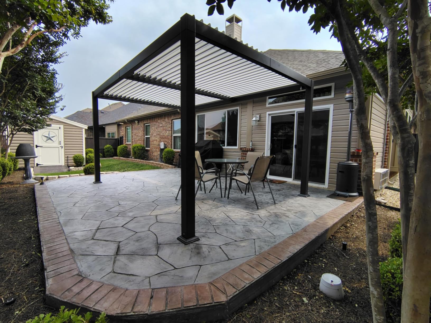PURPLE LEAF Louvered Pergola 10' x 14' White Roof Aluminum Frame for Patios | Cooler white roof, 0-85° louver adjustment, 90 mph wind-resistant frame, Integrated drainage for rainwater, Clear guide customer photo 1