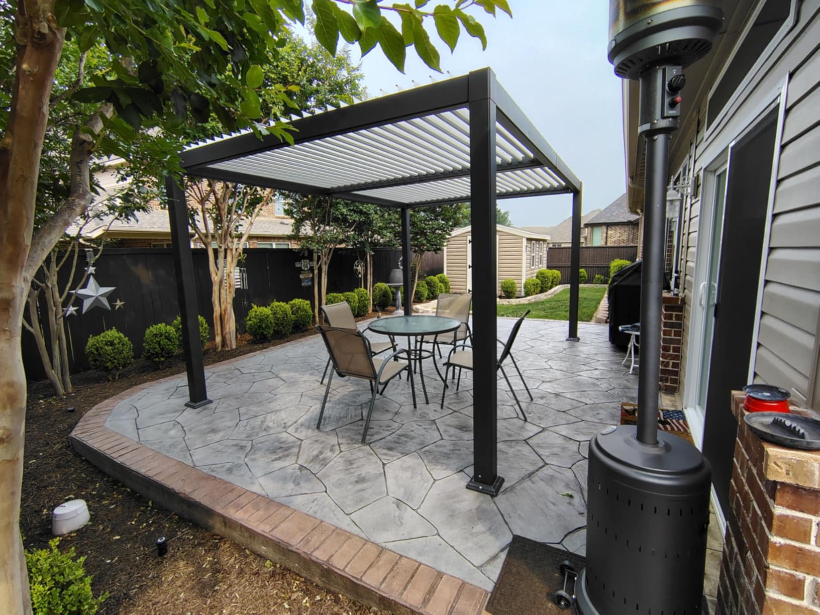 PURPLE LEAF Louvered Pergola 10' x 14' White Roof Aluminum Frame for Patios | Cooler white roof, 0-85° louver adjustment, 90 mph wind-resistant frame, Integrated drainage for rainwater, Clear guide customer photo 2