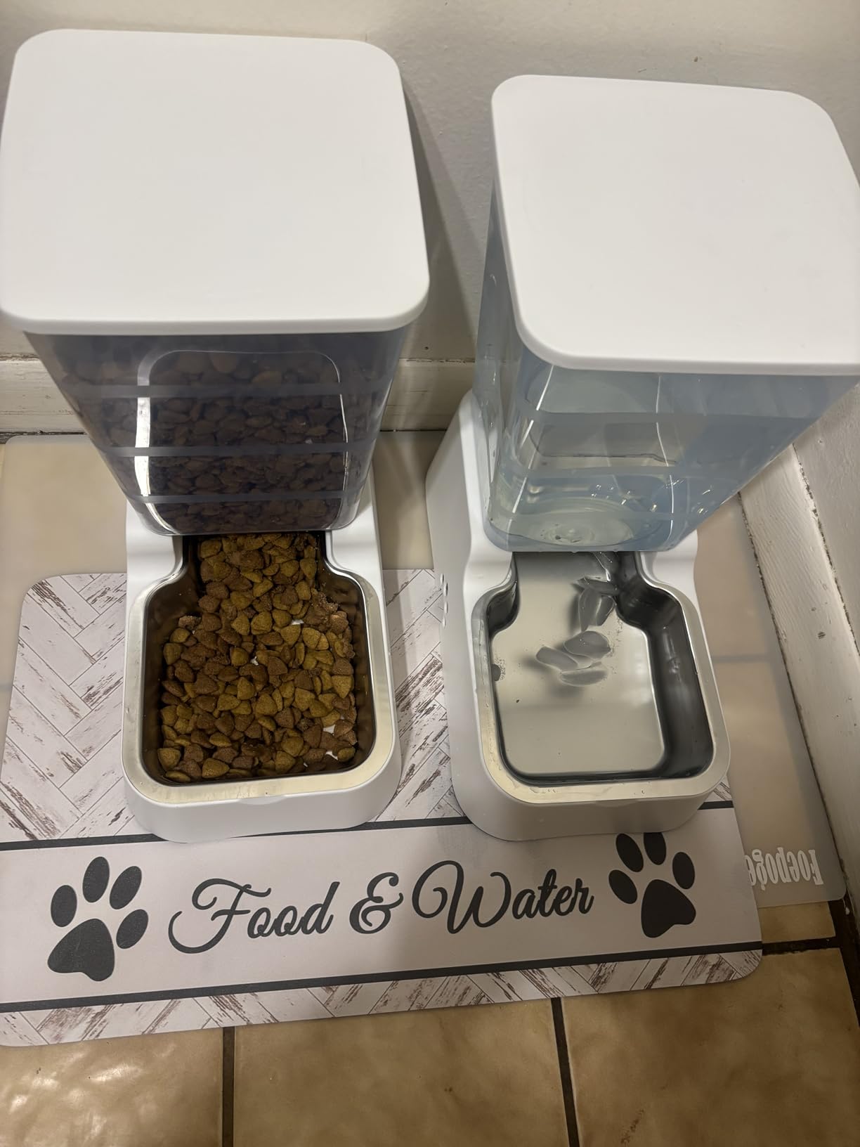Meikuler Pets Auto Feeder 5.2L, Food Feeder and Water Dispenser Set for Medium & Large Dogs Cats and Pets Animals (Navy) customer photo 1