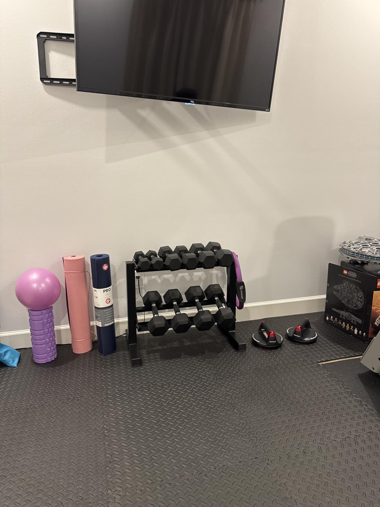 CAP 150 LB Dumbbell Set with 2-Tier Rack, Rubber Hex Free Weights, Home Gym Weight Set with Horizontal Storage Rack for Strength Training customer photo 2