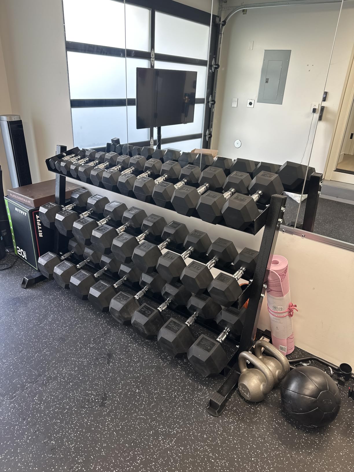 CAP 280 LB, 550 LB, 1200 LB Dumbbell Set with Horizontal 2-3 Tier Rack, Rubber Hex Free Weights, Home Gym Weight Set for Strength Training customer photo 1