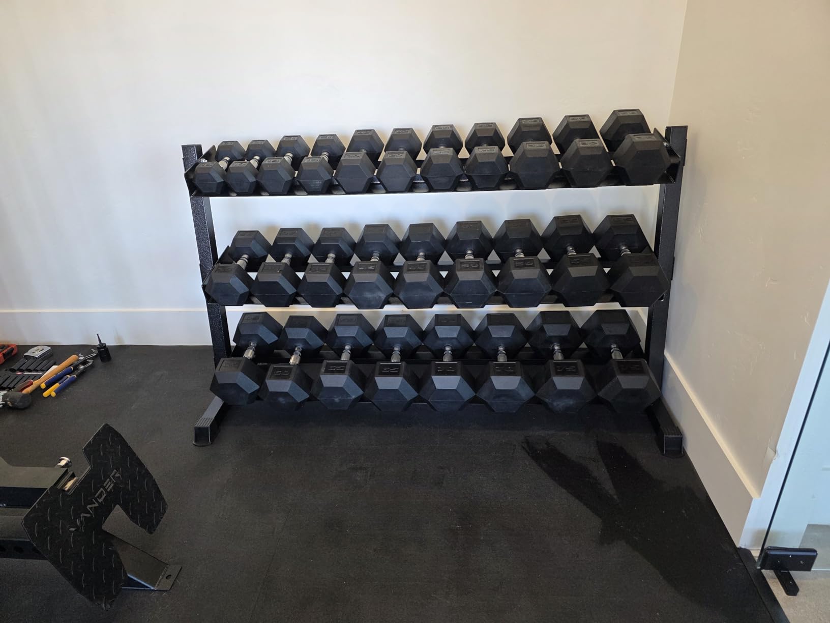 CAP 280 LB, 550 LB, 1200 LB Dumbbell Set with Horizontal 2-3 Tier Rack, Rubber Hex Free Weights, Home Gym Weight Set for Strength Training customer photo 2