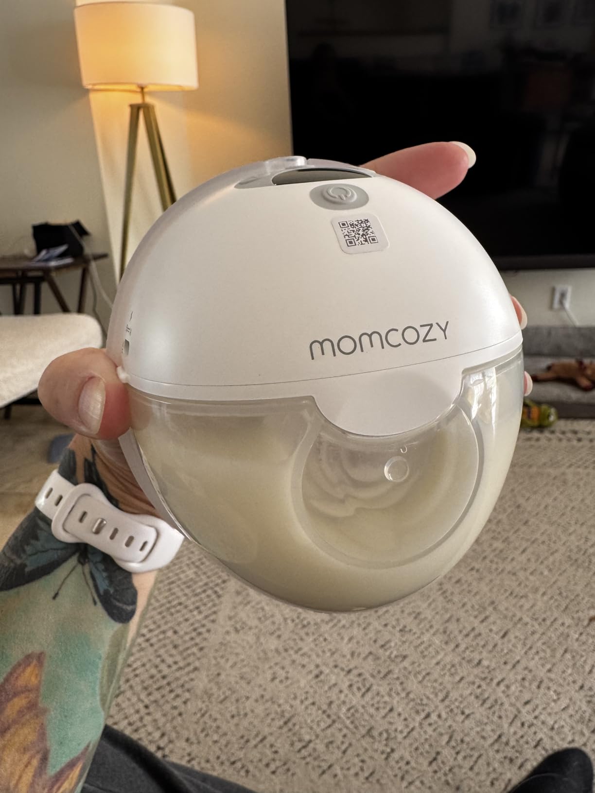 Momcozy M5 Smart APP Controlled Wearable Breast Pump, 2-Pack Quill Gray | Hands-Free and Wireless, 3 Modes 9 Suction Levels, BPA-Free, Portable Lightweight, 24mm Flange customer photo 1