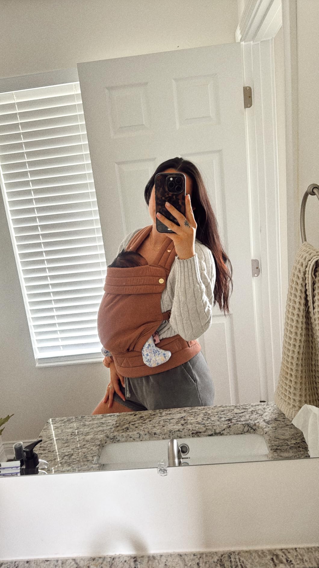 Mabe Monarch Ergonomic Baby Carrier - Premium Cotton Soft Structured Newborn to Toddler Carrier with Hip-Healthy Design, 3 Carry Positions (9-46 lbs), Lightweight & Breathable, (Houndstooth) customer photo 2