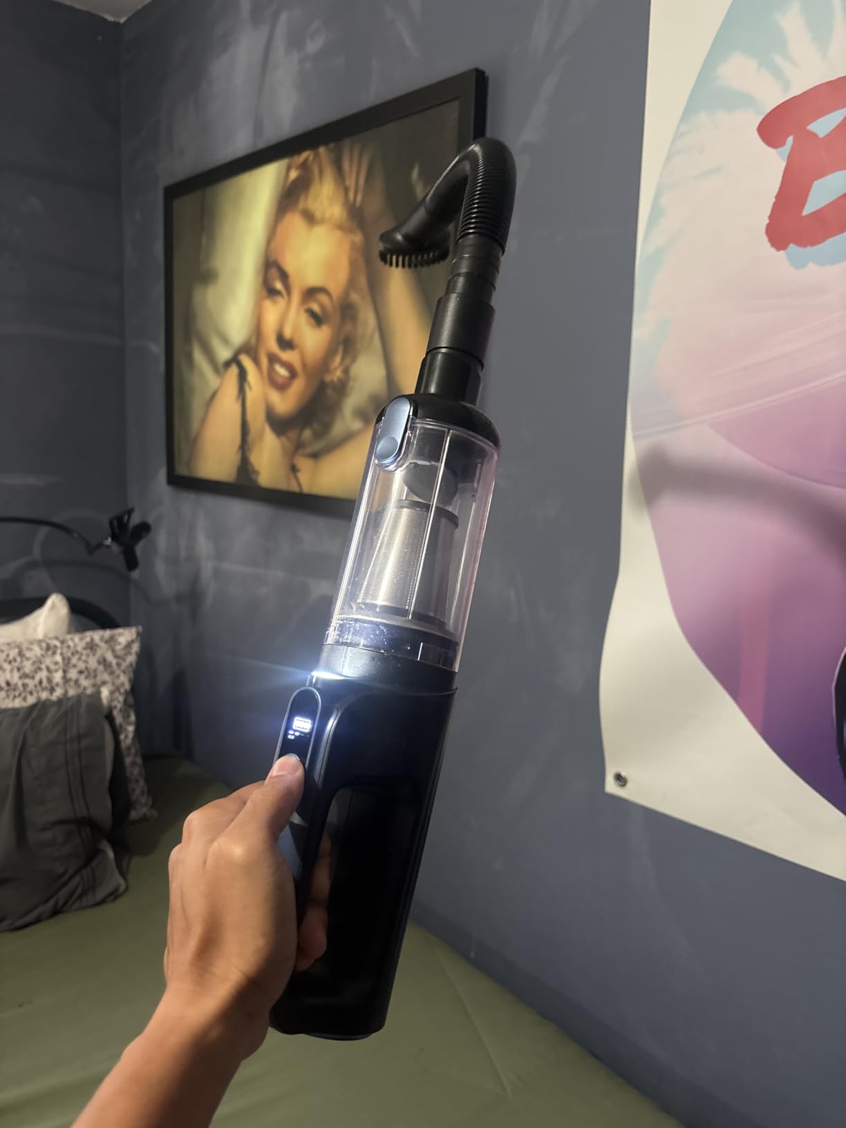 MONOZEL Car Vacuum Portable Cordless, 18000Pa 2 in 1 Vacuum Cleaner & Air Duster, 130W Brushless Motor Handheld Vacuum Cordless with 7800mAh Battery, LED Light, Multi-Nozzles for Car, Home, Office, Pet customer photo 2