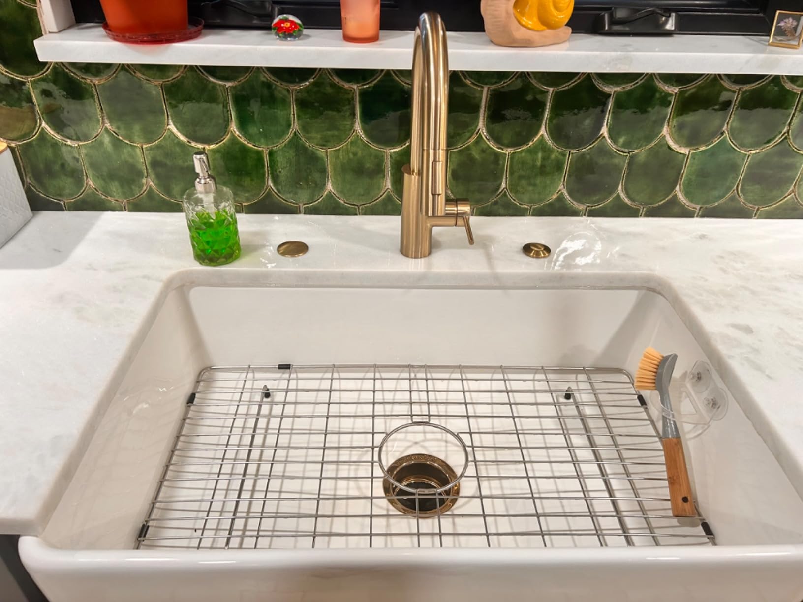 Lordear White Farmhouse Sink 33 Inch Apron Front Reversible Solid Fireclay 33x20x10 Farm House Farmers Farm Style Sinks customer photo 2