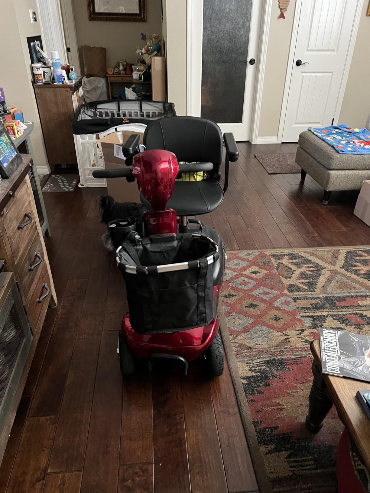20/35/45 Miles 4 Wheels Mobility Scooter for Seniors/Adults Up to 300LBS,350W Electric Wheelchair Detachable Lithium Battery,Dual Baskets,Rotating Seat,with Taillight, USB Charging, Blue 18AH customer photo 2