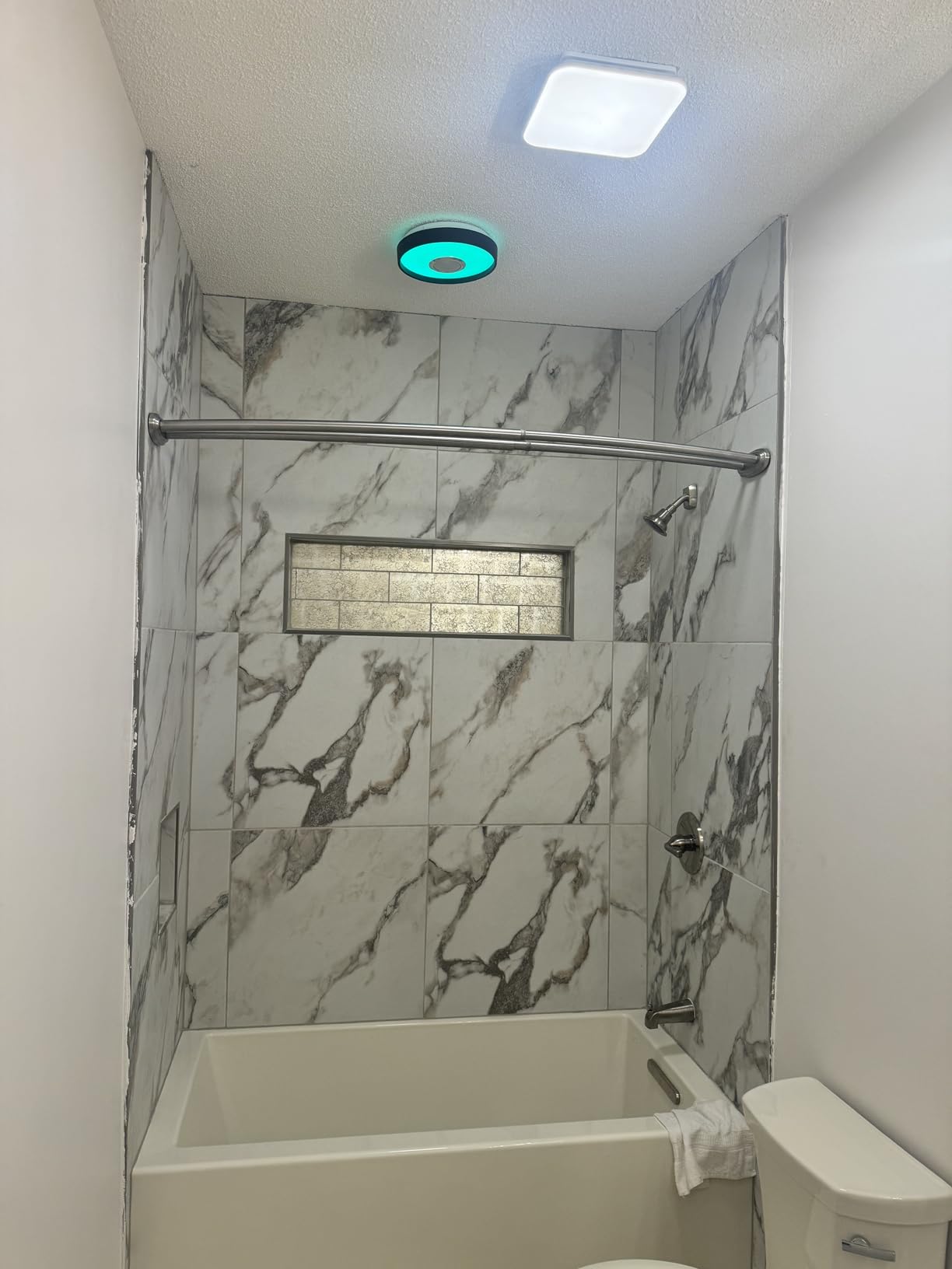 JOEAONZ Bathroom Exhaust Fan 110 CFM with Hidden Grille Design, 1.0 Sones Ultra Quiet Ceiling Ventilation Fan System, Household Bathroom Extractor Fan for Home/Office/Hotel, 4 inch Diameter Outlet customer photo 2