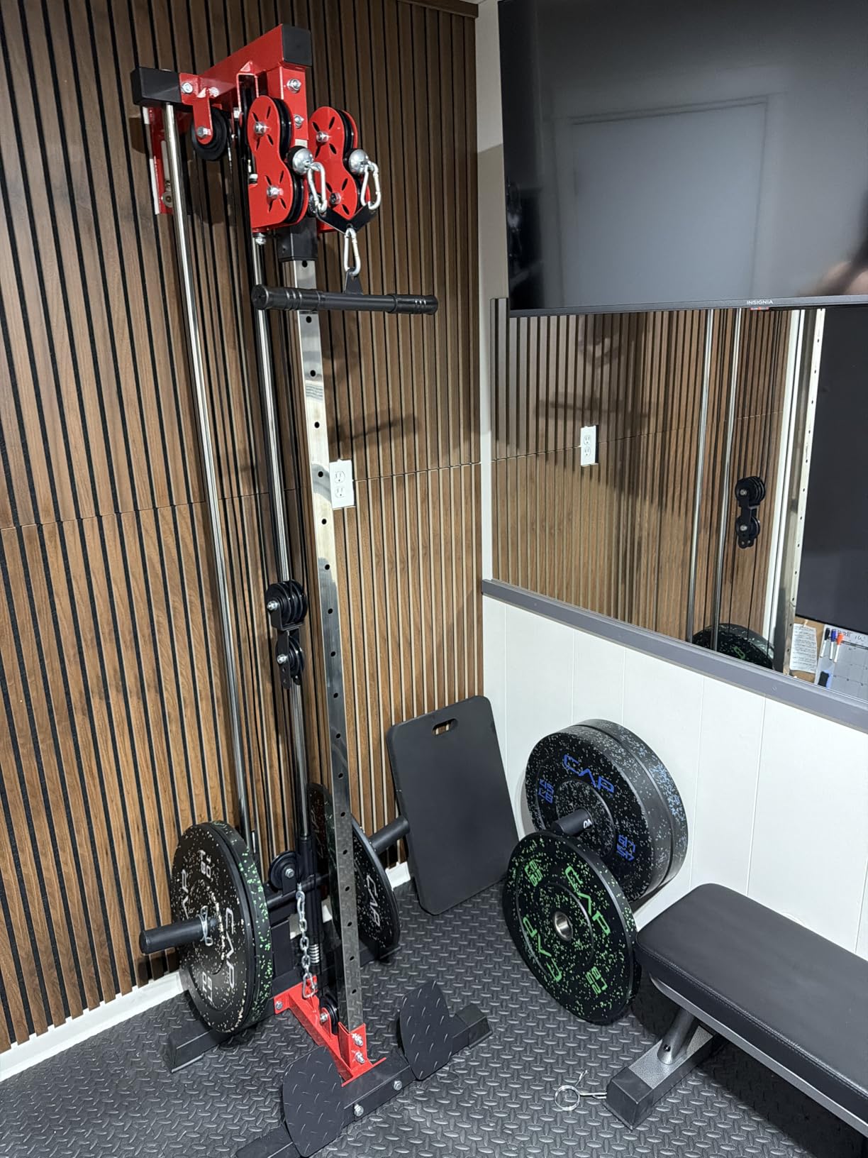 Mikolo Wall Mount Cable Station, Cable Crossover Machine with Dual Pulley System and 19/27 Adjustable Positions for Home Gym Fitness Equipment customer photo 1