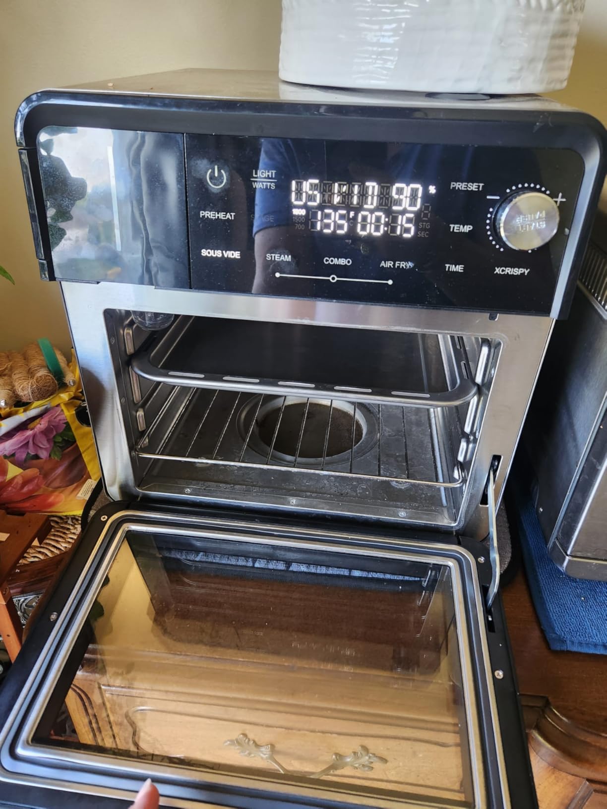 Nuwave Combi Steam Oven, Non-Toxic Stainless Steel Multi-Cooker with Air Fry, Sous Vide, Toast & More, 50-450°F Precision, 120 Presets, Moisture Control, Programmable, Easy to Clean, 16 quarts customer photo 2