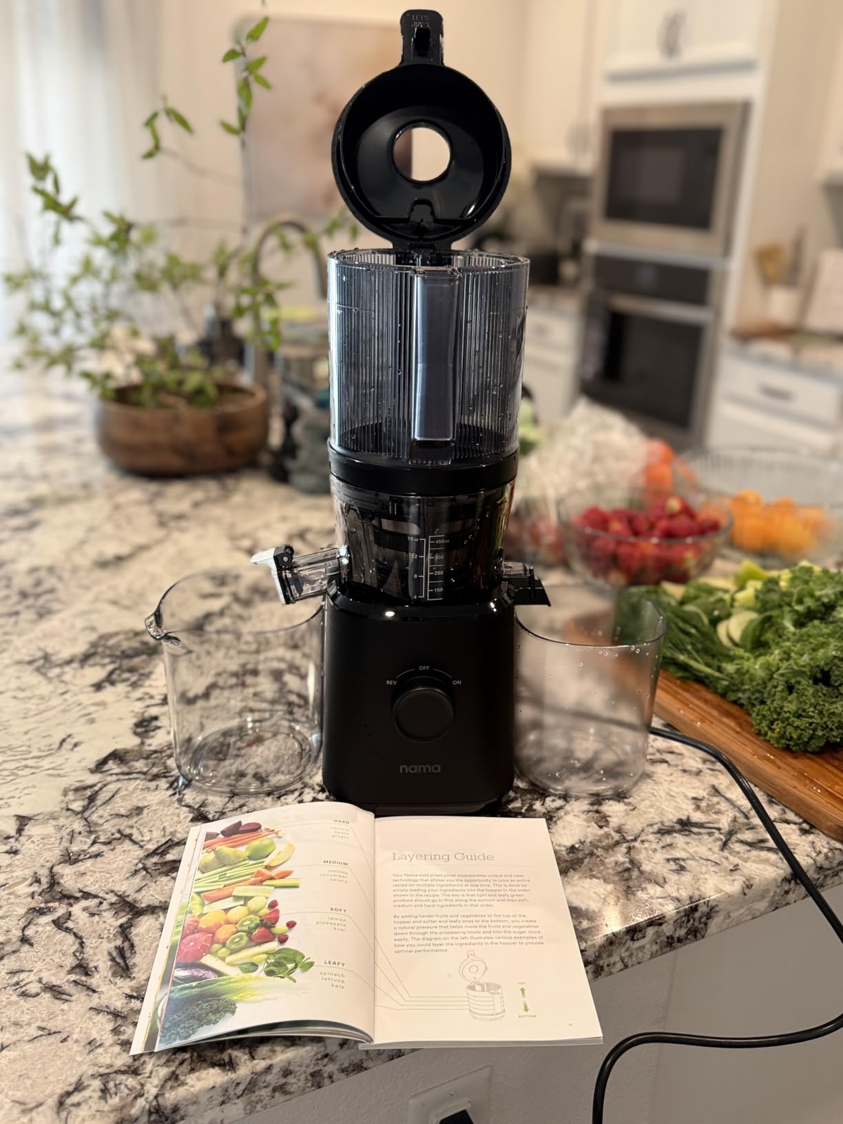 Nama J2 - Cold Press Juicer - Hands-Free - Black | Wide Mouth Hopper fits a whole recipe - Zero Waste Masticating - High Yield Juice, Less Pulp - Easy to Clean customer photo 1
