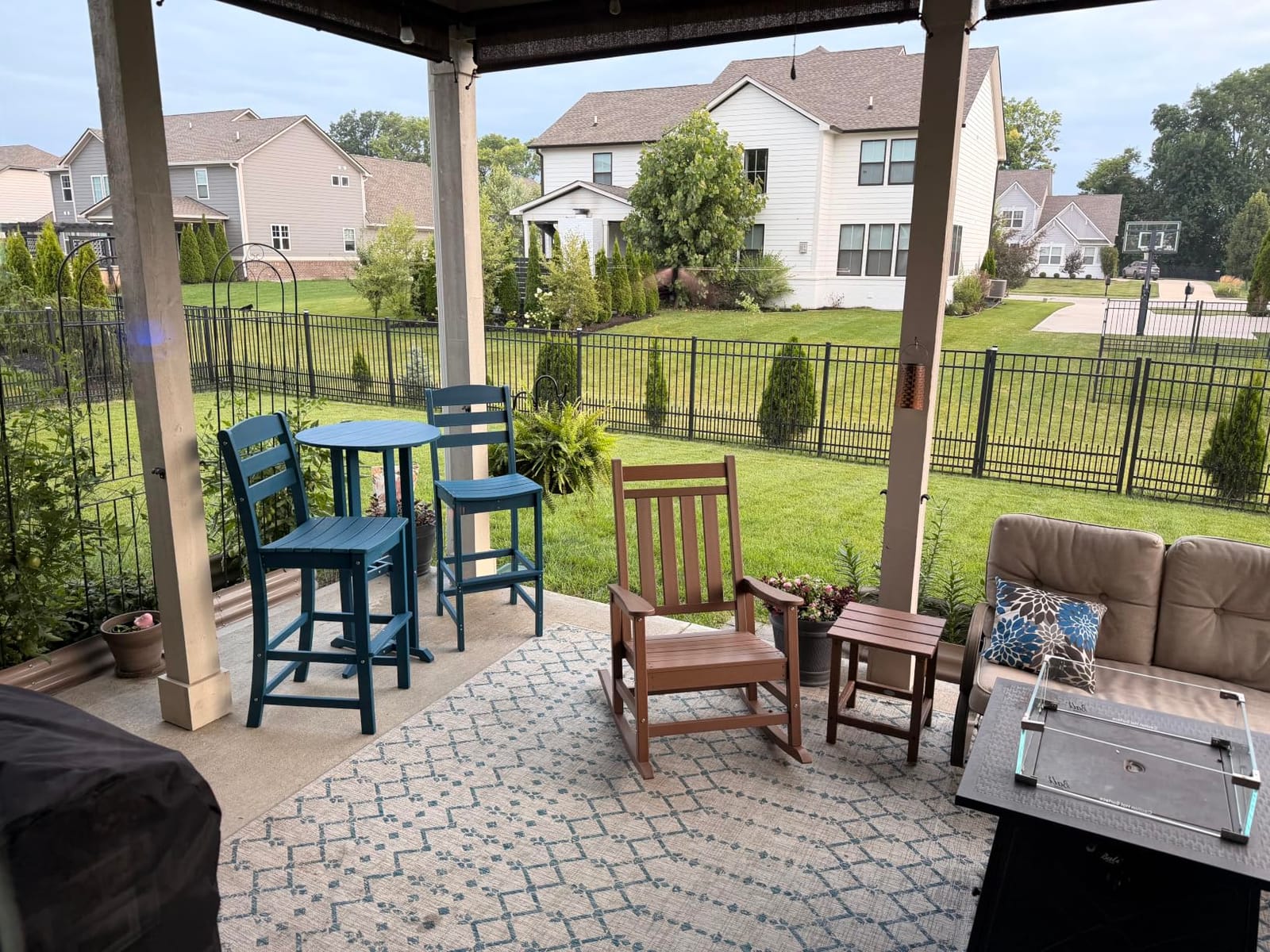 SERWALL Outdoor Rocking Chair Set of 2, HDPE Rocker for Adults, Blue | 21.1