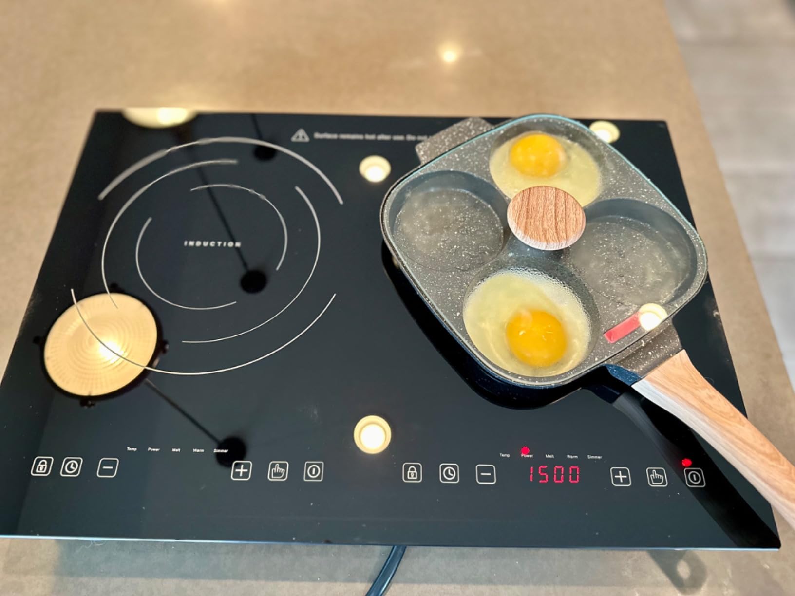 30 Inch Induction Cooktop - 4 Burner Built-In Electric Stove with Bridge-SYNC, Booster, Timer & Child Lock | 9000W 220-240V Hardwired, Black Glass Top customer photo 2