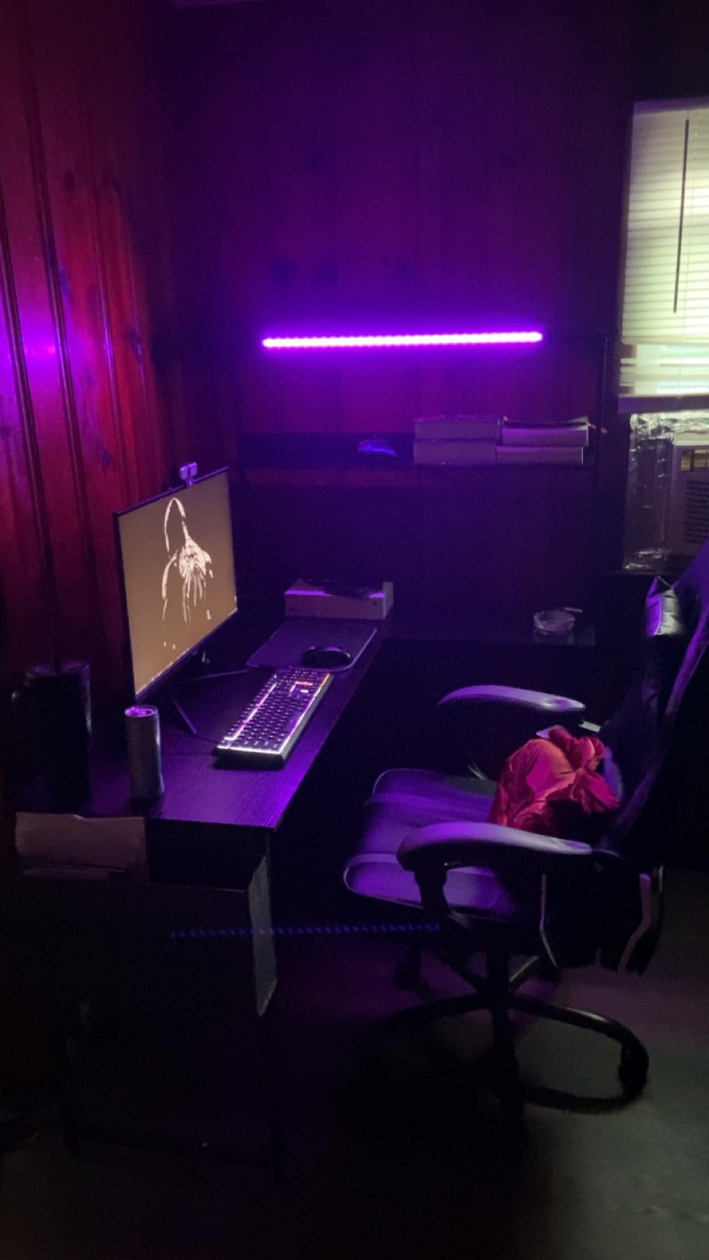 ODK 53 Inch L Shaped Gaming Desk with LED Lighting, Reversible Desk with Power Outlets, Cornor Computer Table with Storage Shelves & Bag & Iron Hook, Home Office Table for Writing, Study, Black customer photo 2