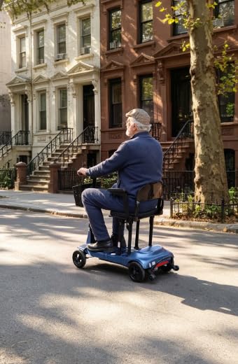 Ultralight 27.5 lbs Carbon Fiber Mobility Scooters for Adults & Seniors | Folding Electric Scooter - Blue - Airlines Approved All-Terrain Portable Scooter with Basket and Charger Included customer photo 2