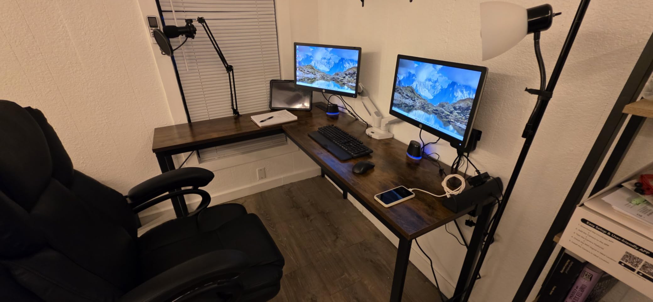 Huuger 63 Inch L Shaped Desk with Power Outlets and USB-C Port, 0.95 Inch Thicker Desktop, Reversible Computer Desk, Larger Office Corner Gaming Desk, Metal Frame, for Home Office, Study, Rustic Brown customer photo 2