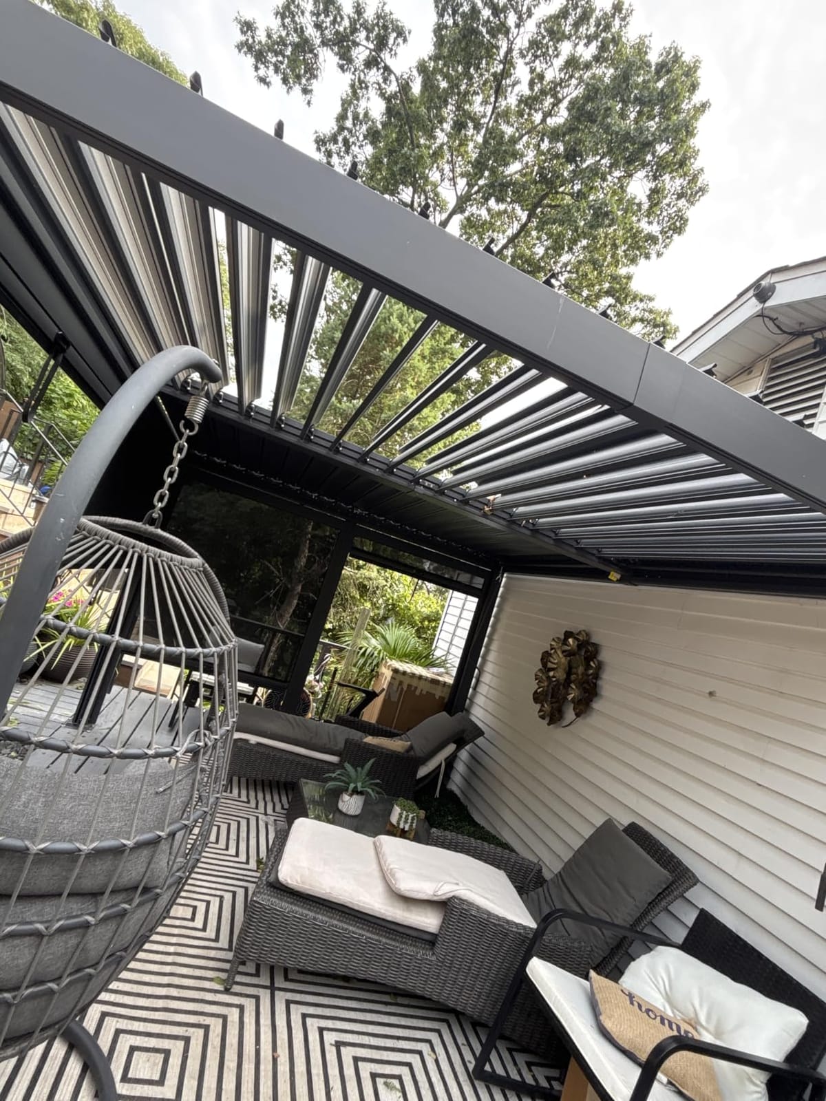 Airwire 10x20 ft Louvered Pergola All-Aluminum Frame | Outdoor Pergolas W/Adjustable Roof, Waterproof Curtains and Nets, Outdoor Gazebo for Deck, Patio, Backyard and Garden customer photo 1